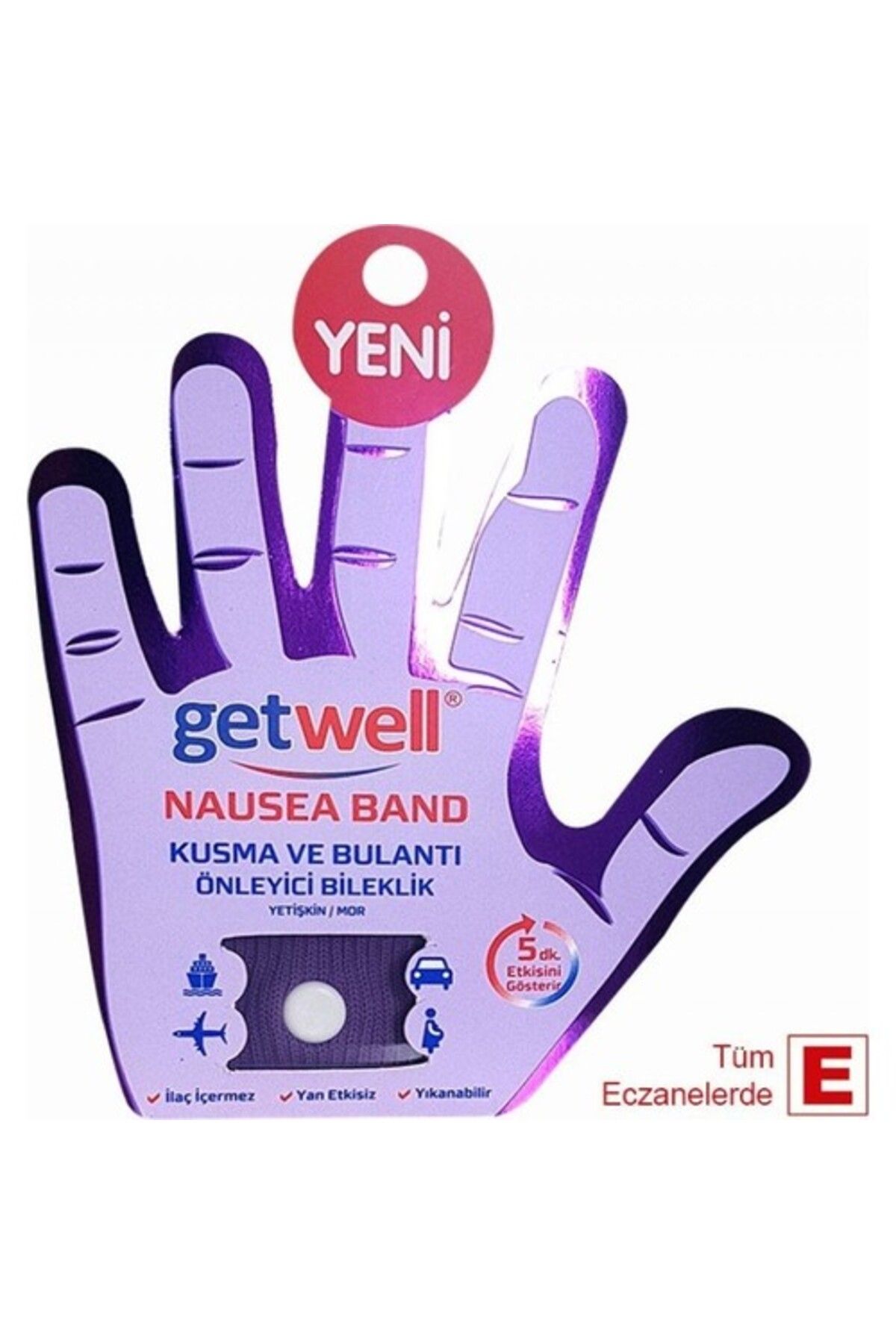 Getwell Nausea Band Kusma Ve Bulantı Önleyici Yetişkin Mor