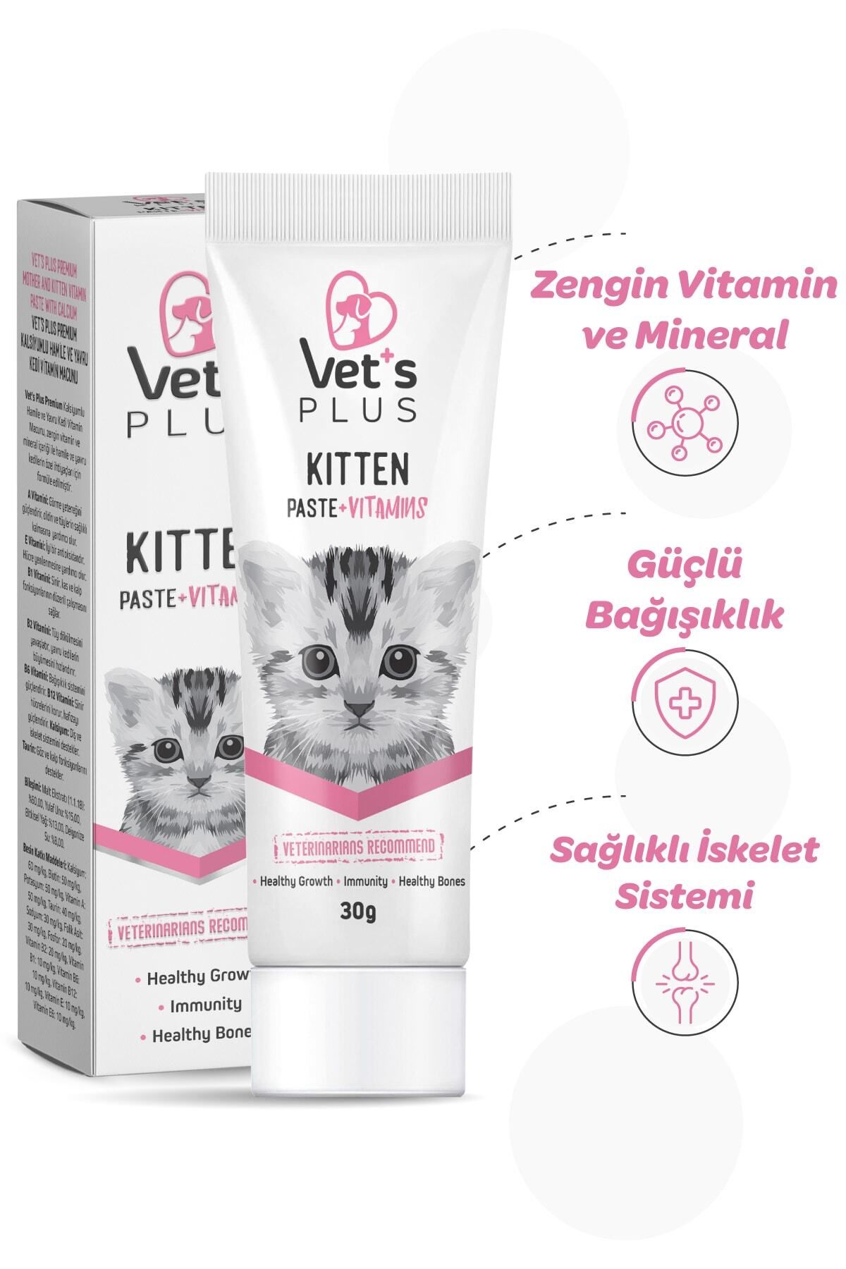 Vet's Plus Yavru Kediler Için Multivitamin Kedi Macunu 30gr (kalsiyumlu Ve Taurinli)