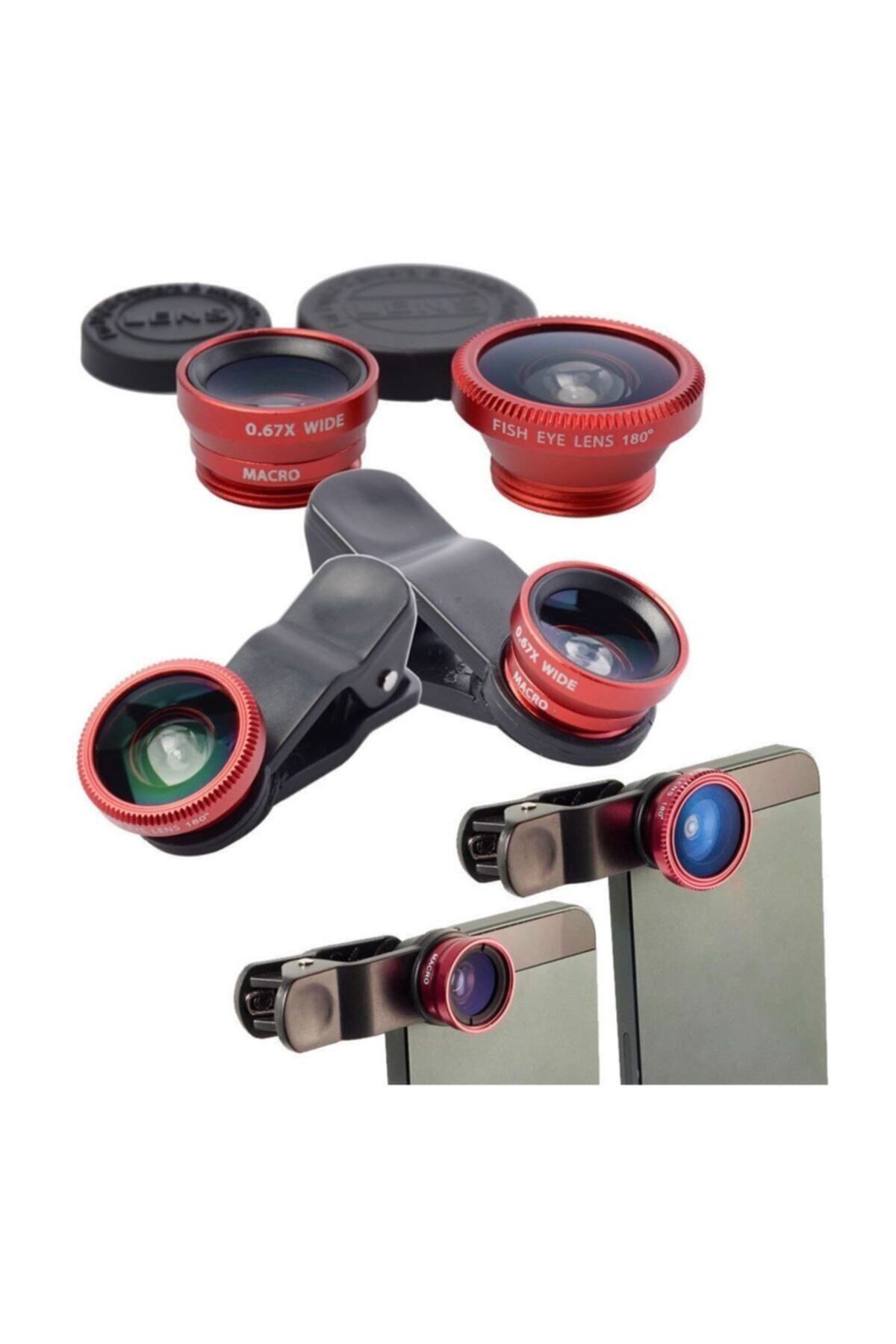 Fırsatcenter Balık Gözü Lens Fish Eye 3 Wide Geniş Açılı Makro Telefon Lensi