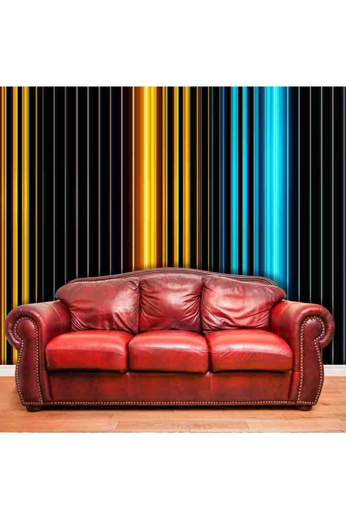 dreamwall 3D Çizgili Neon Işık Desenli Isı Ve Ses Yalıtımlı Sağlıklı Tekstil Duvar Kağıdı