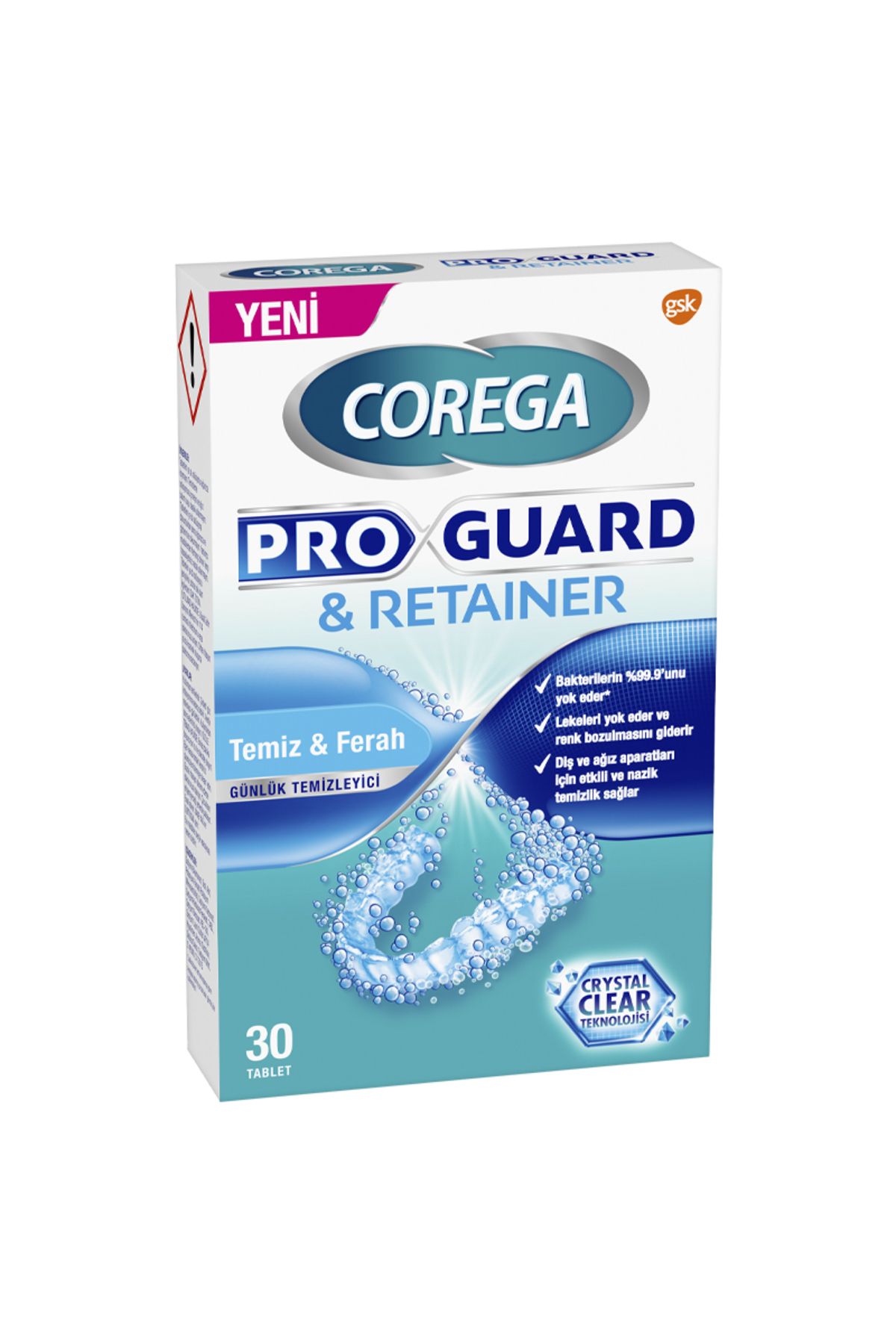 Corega Proguard & Retainer Diş Aparatı Temizleyici Tablet 30’lu