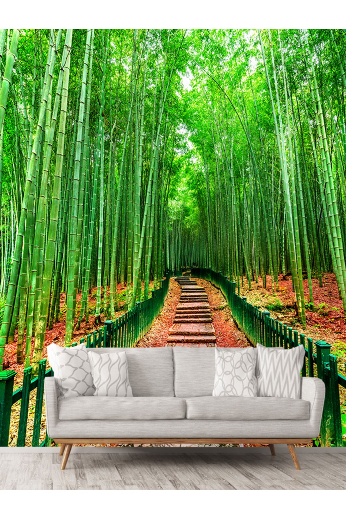 dreamwall Bambu Orman Desenli Silinebilir Sağlıklı Tekstil Duvar Kağıdı