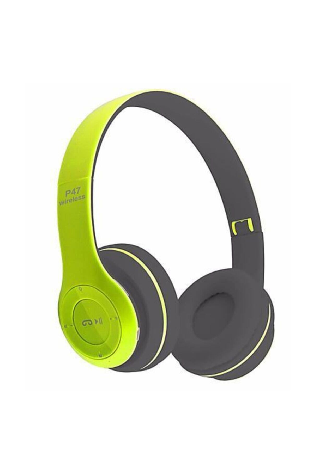 P47 Carsıbudur Wireless Bluetooth Kablosuz Extra Bass Radyolu Katlanabilir Kulaklık Genç Çocuk Yeşil