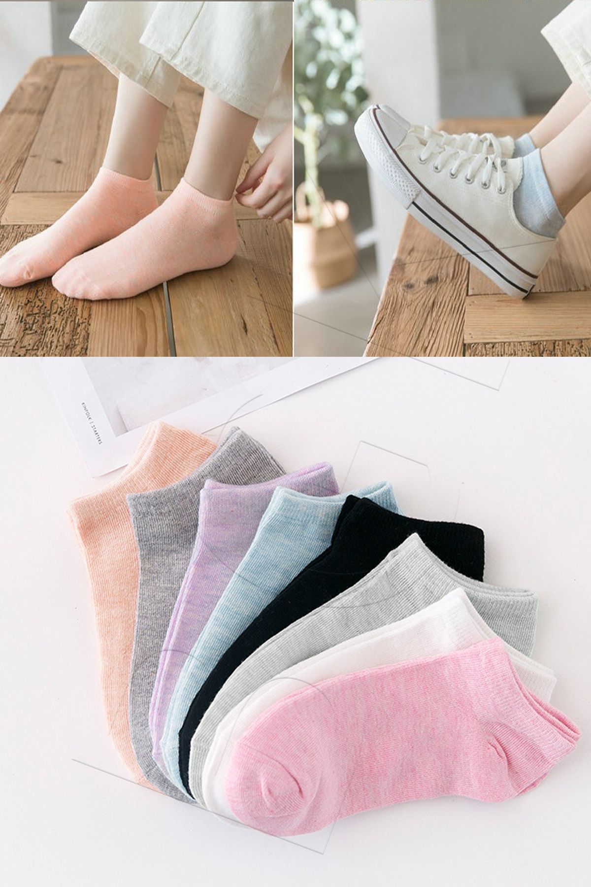 BGK 8'li Kadın Renkli Patik Çorap