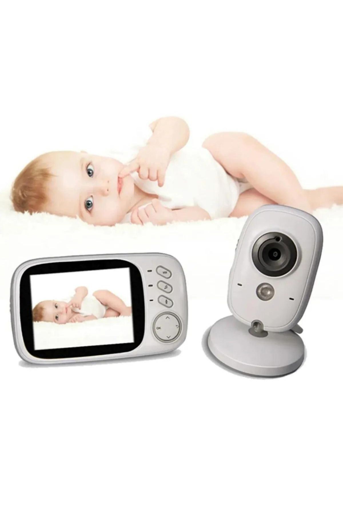 Genel Markalar Lcd Ekranlı Gece Görüşlü Bebek Monitörü - Bebek Izleme Kamerası Oda Sıcaklığı Kontrollü Kablosuz Ip