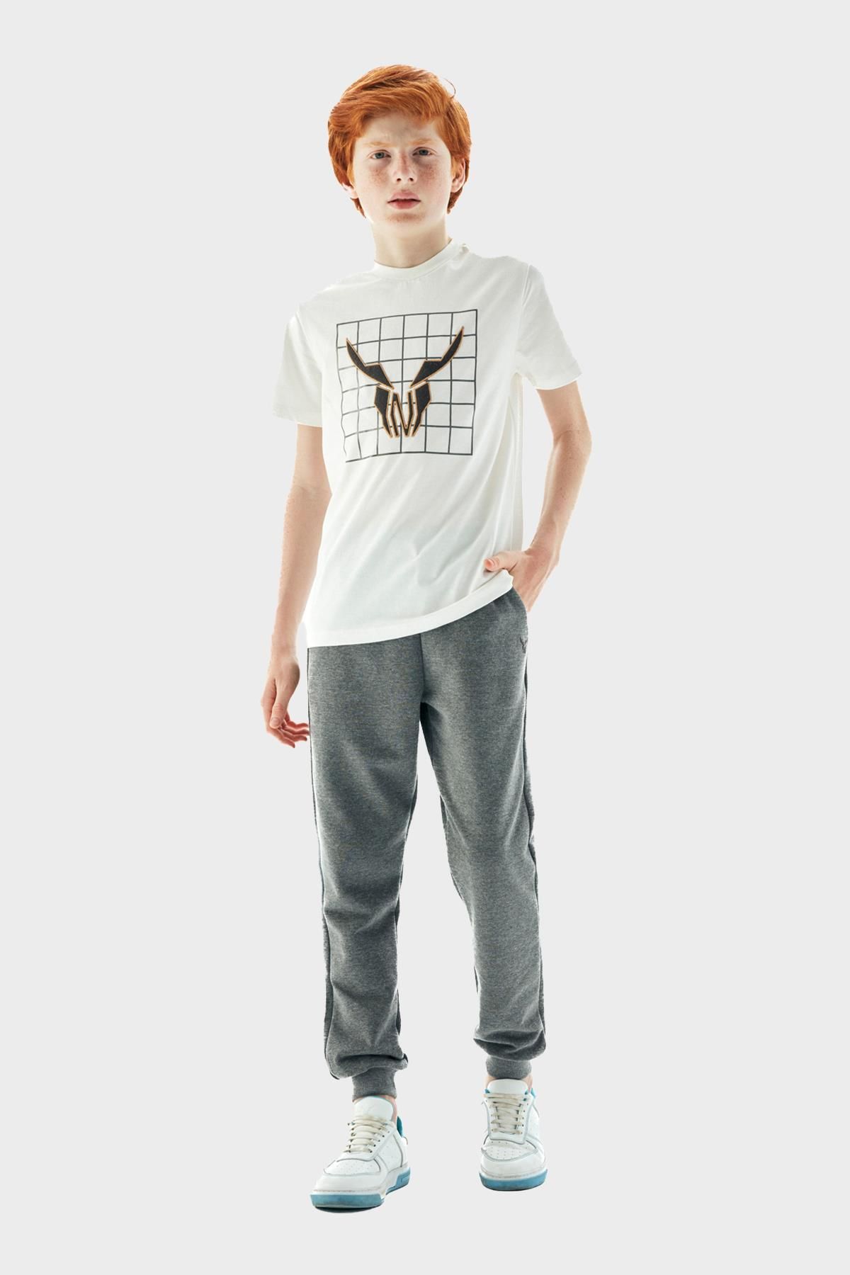 Nebbati Erkek Çocuk Ekru T-Shirt 23PFWNB3506
