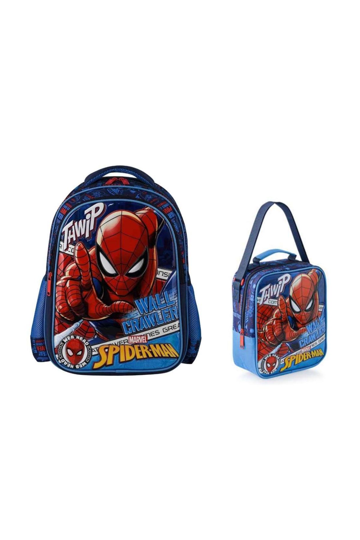 Spiderman Lisanslı İlkokul Çanta ve Beslenme Çantası Seti 2li Wall Crawler