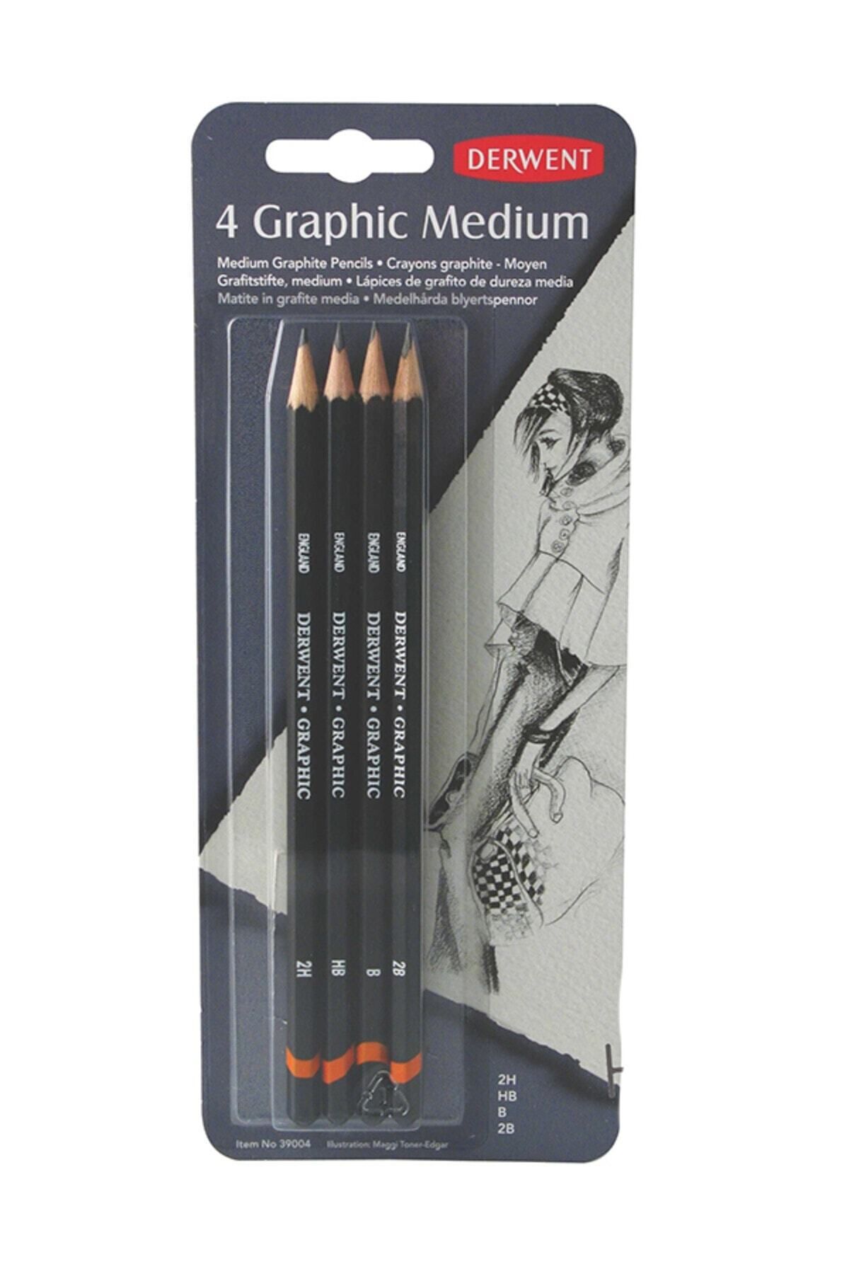 Derwent Graphic Pencil 4'lü Blister (Medium-Designer) 17013