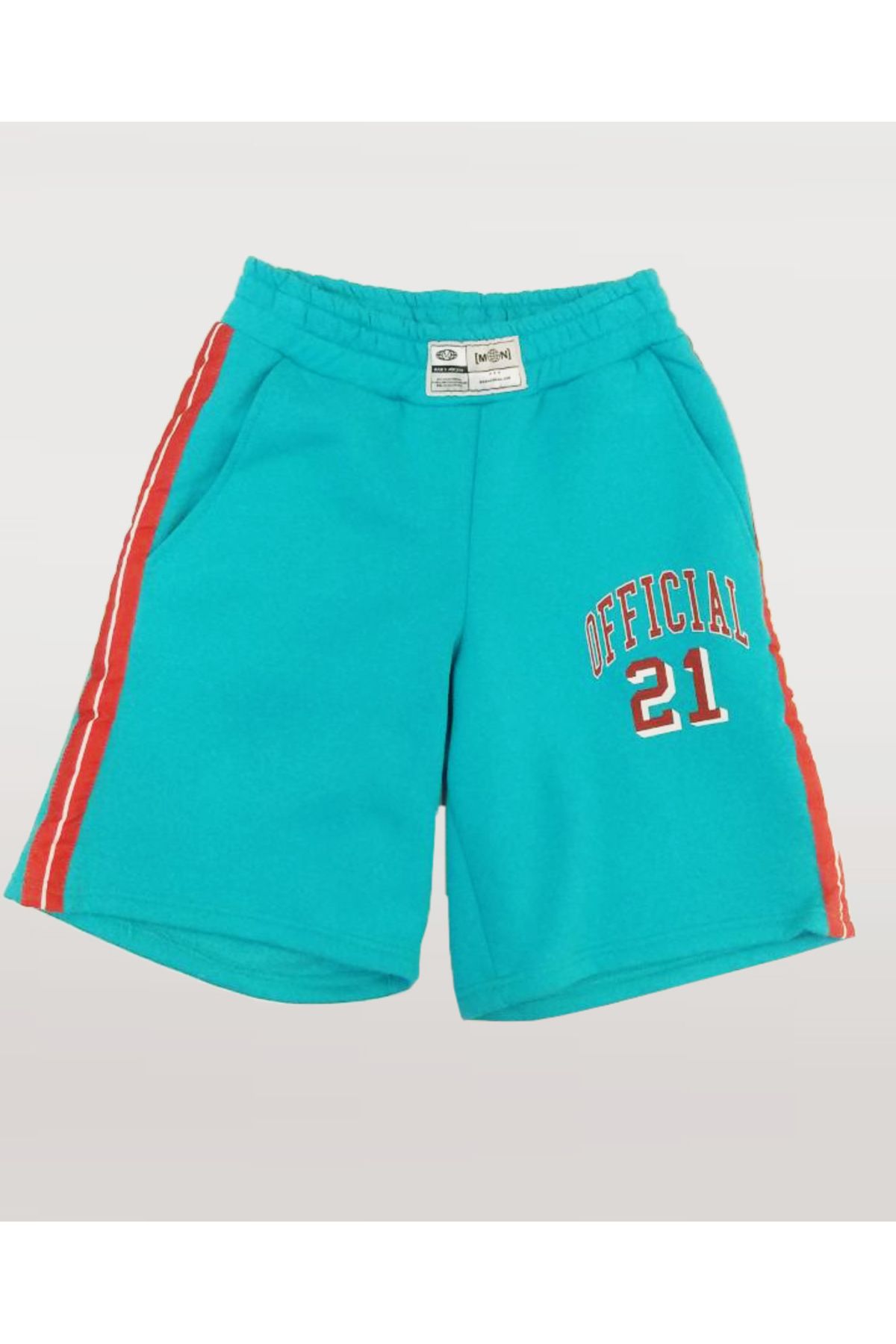 Renkli Store BHM Oversize Model Basketball Şeritli Jersey Unisex Şort - Turkuaz
