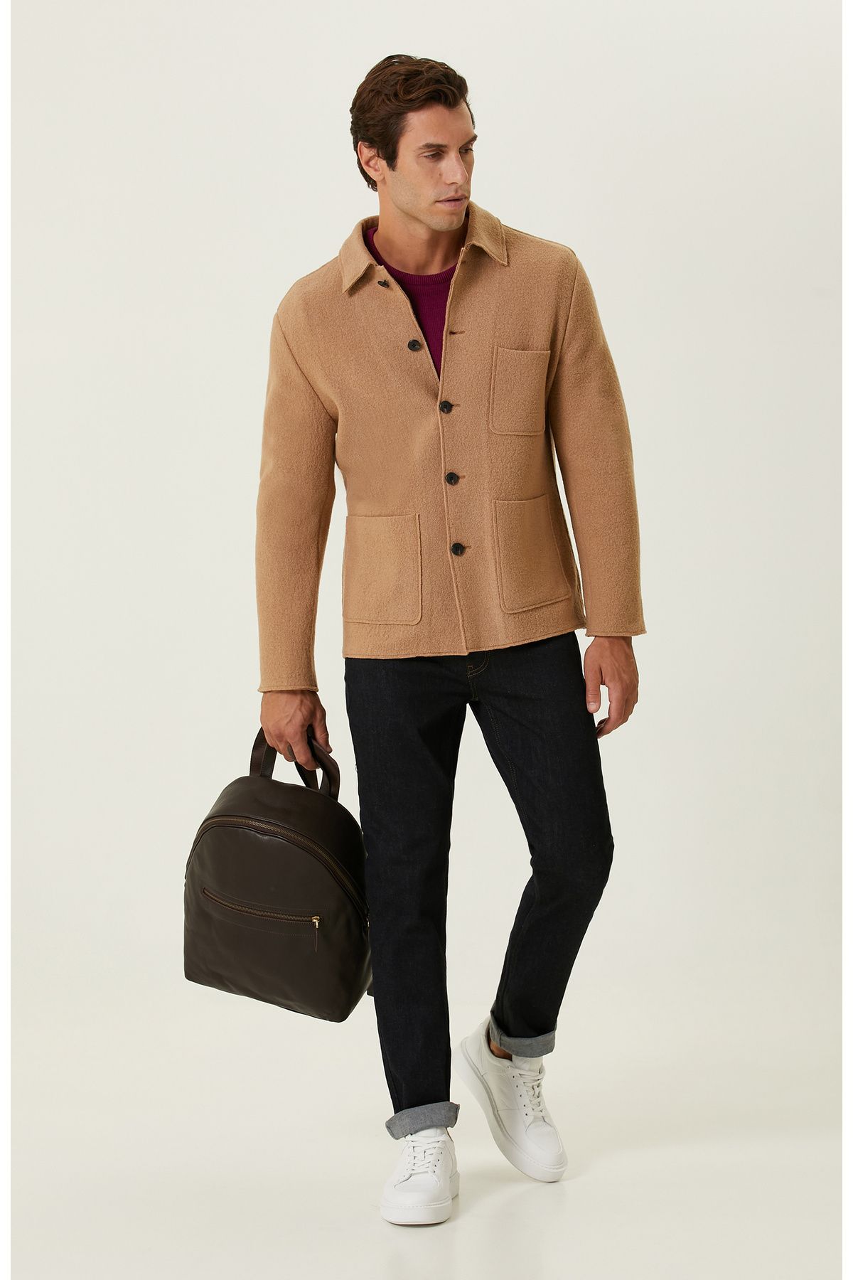 Network Camel Yün Coat Ceket