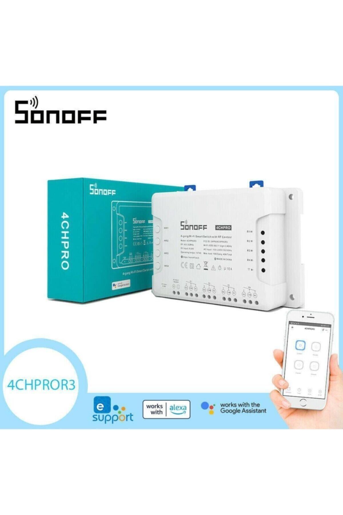 Sonoff 4chpror3 Akıllı Anahtar Modülü | Alexa , Google | 4 Gang 4 Çıkışlı | Uzaktan Kumanda Edilebil