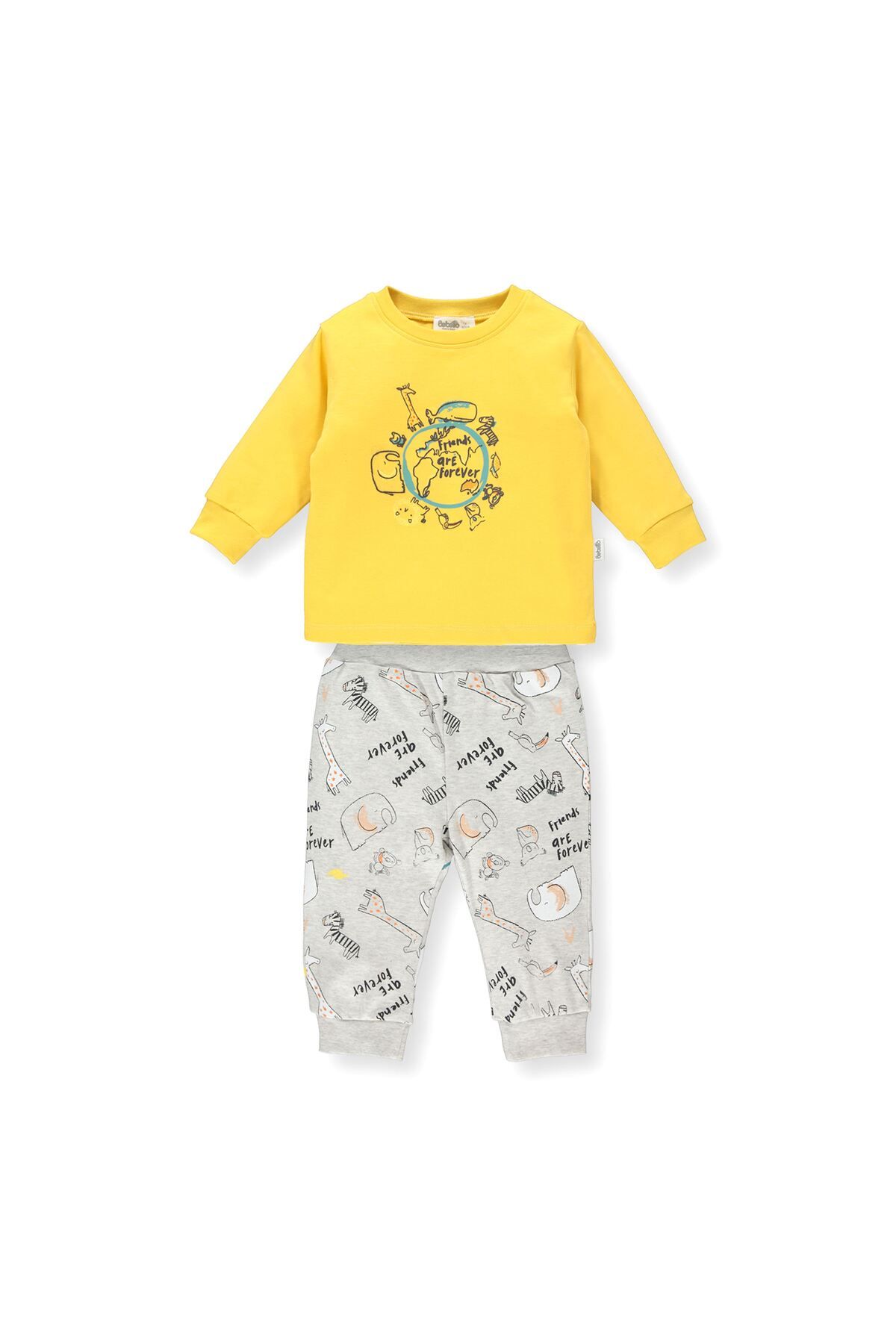 Bebetto Erkek Çocuk Pijama Takımı Sarı F 1271