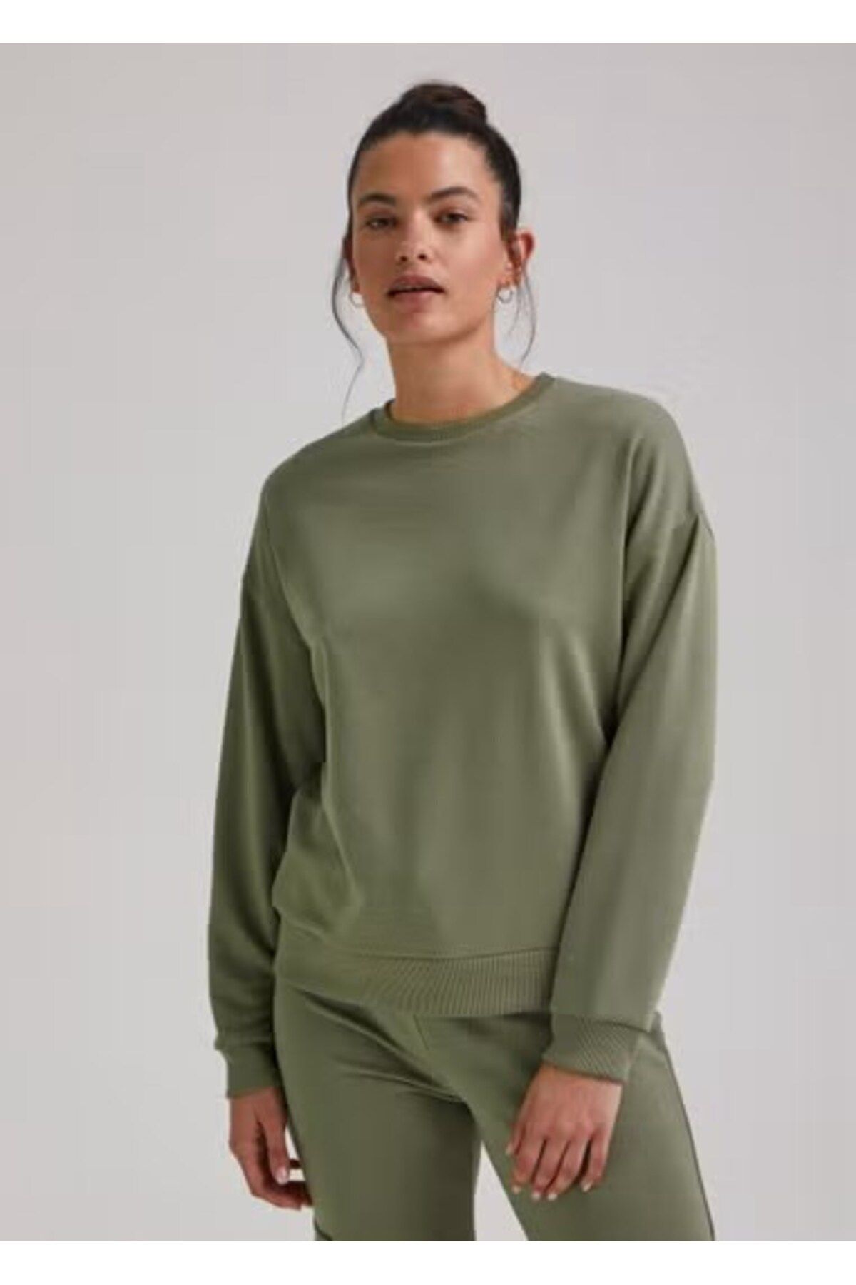 Kübra Tekstil 2531 Haki Kadın Sweatshirt