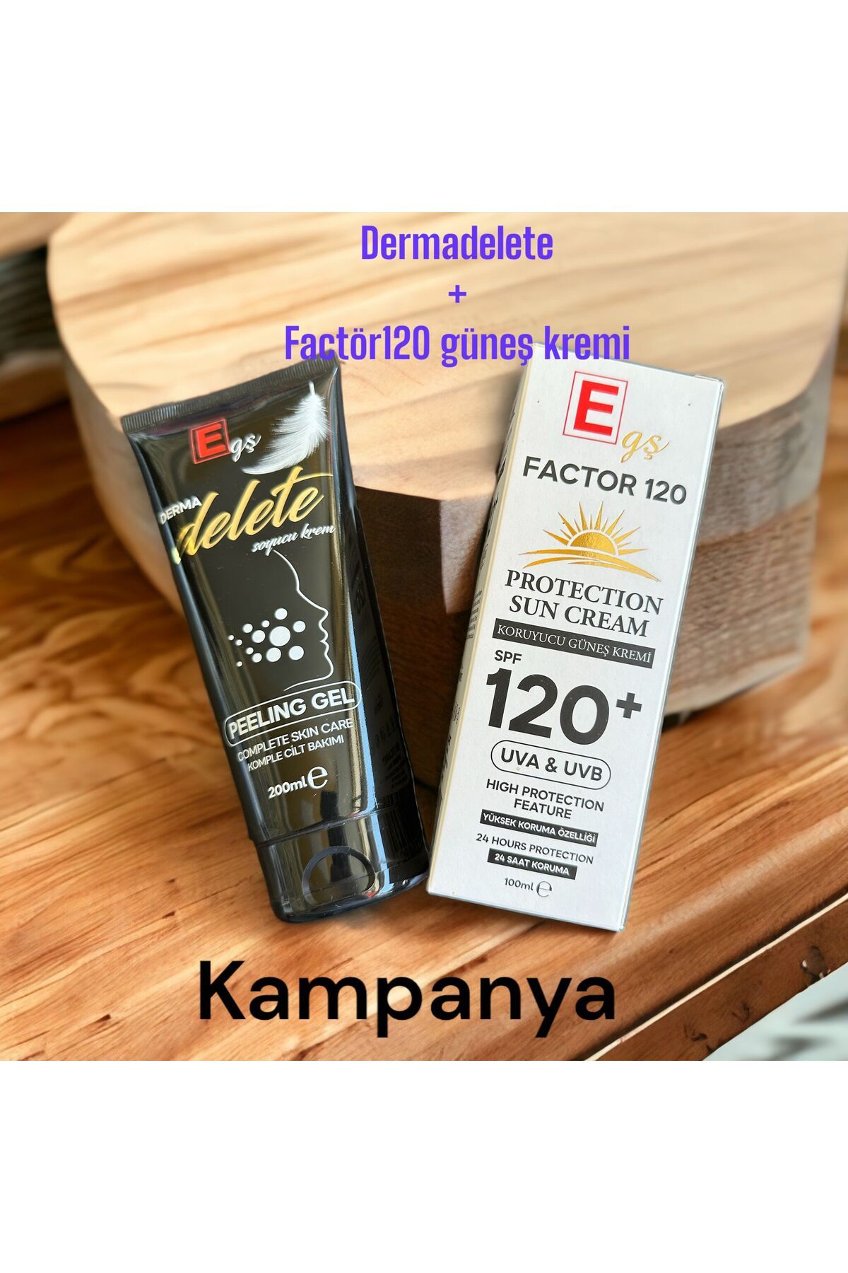 EGŞ COSMETİCS Dermadelete Soyucu Krem F120 Güneş Kremi Iki Ürün Beraber