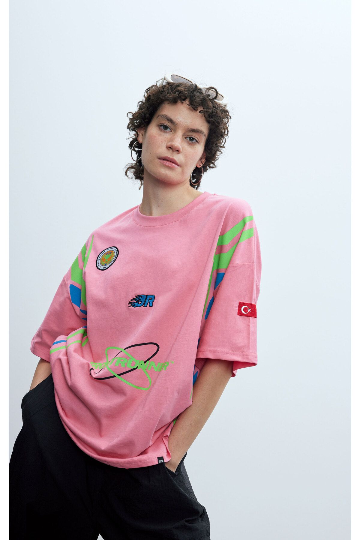 JURASSİNK Kadın Frontrunner Pembe Jersey T-shirt