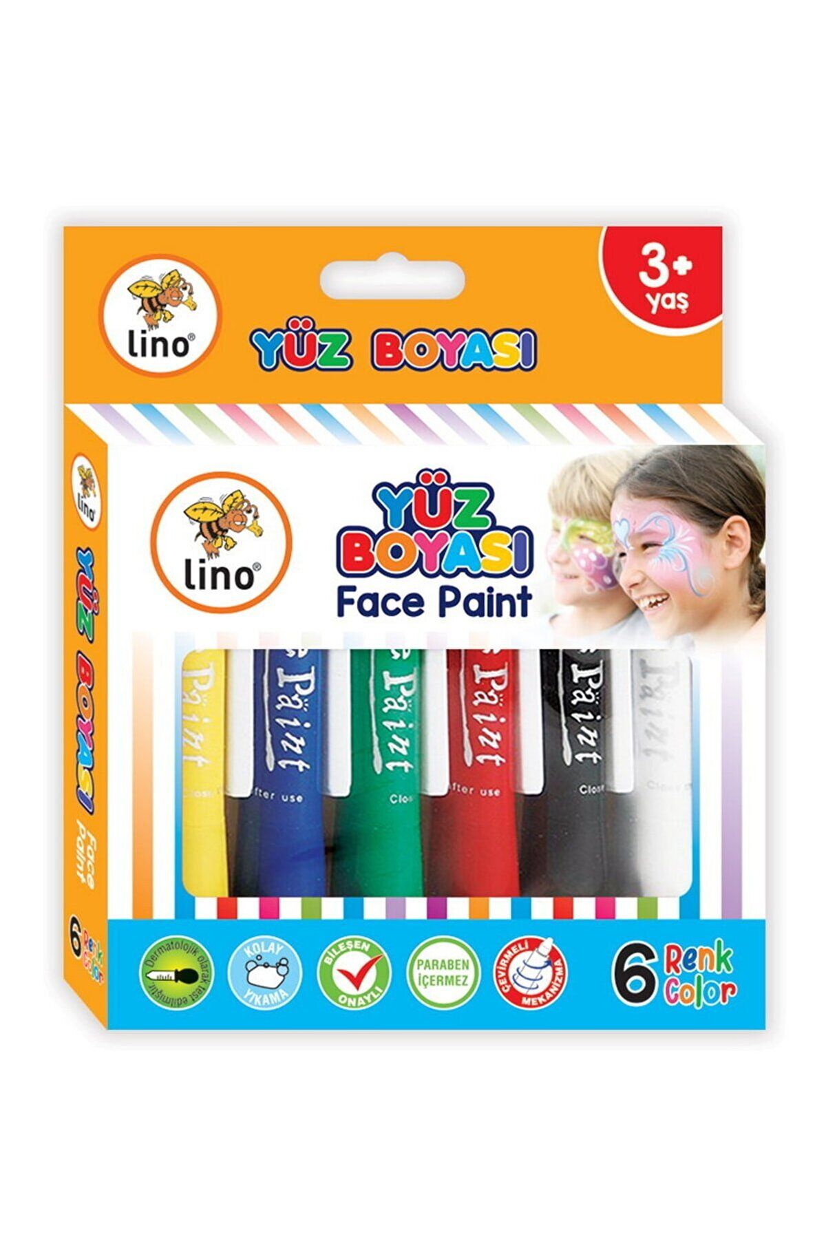 Lino Yüz Boyası 6 Renk Ln-901