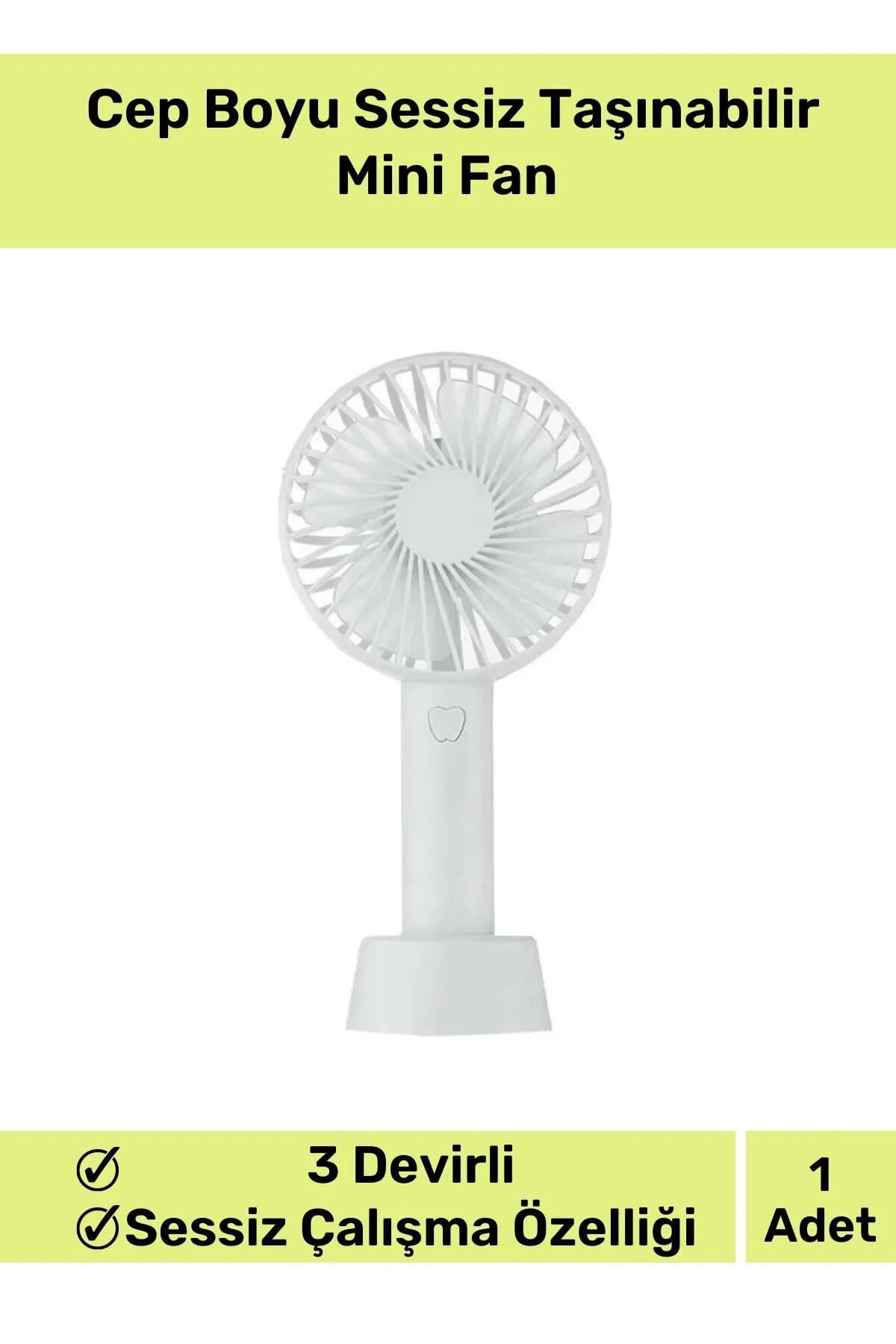Siprona Premium Cep Boyu Sessiz Taşınabilir Mini Fan Usb Şarjlı Pervaneli Soğutucu Küçük El Vantilatörü