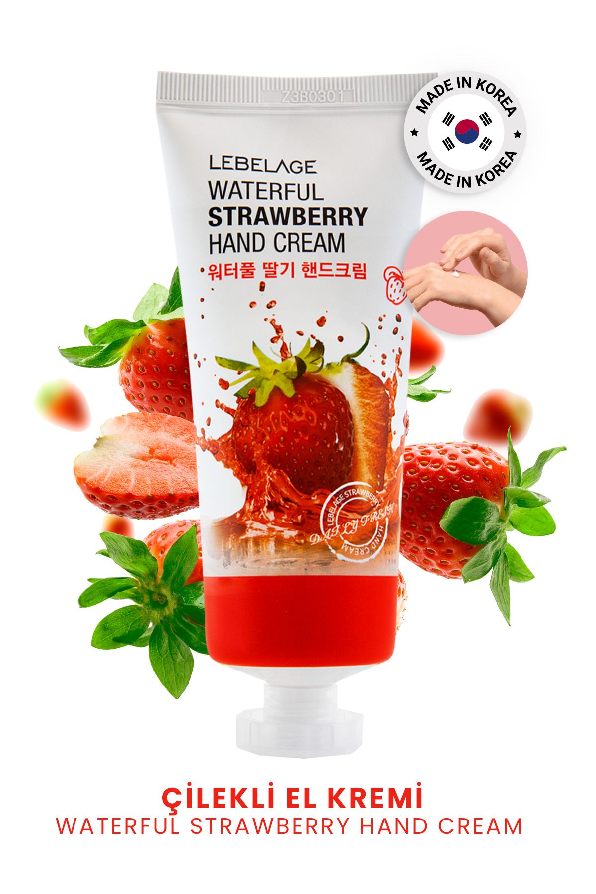 LEBELAGE Çilek El Kremi Lebelage Waterful Strawberry Hand Cream 100 ml Büyük Boy