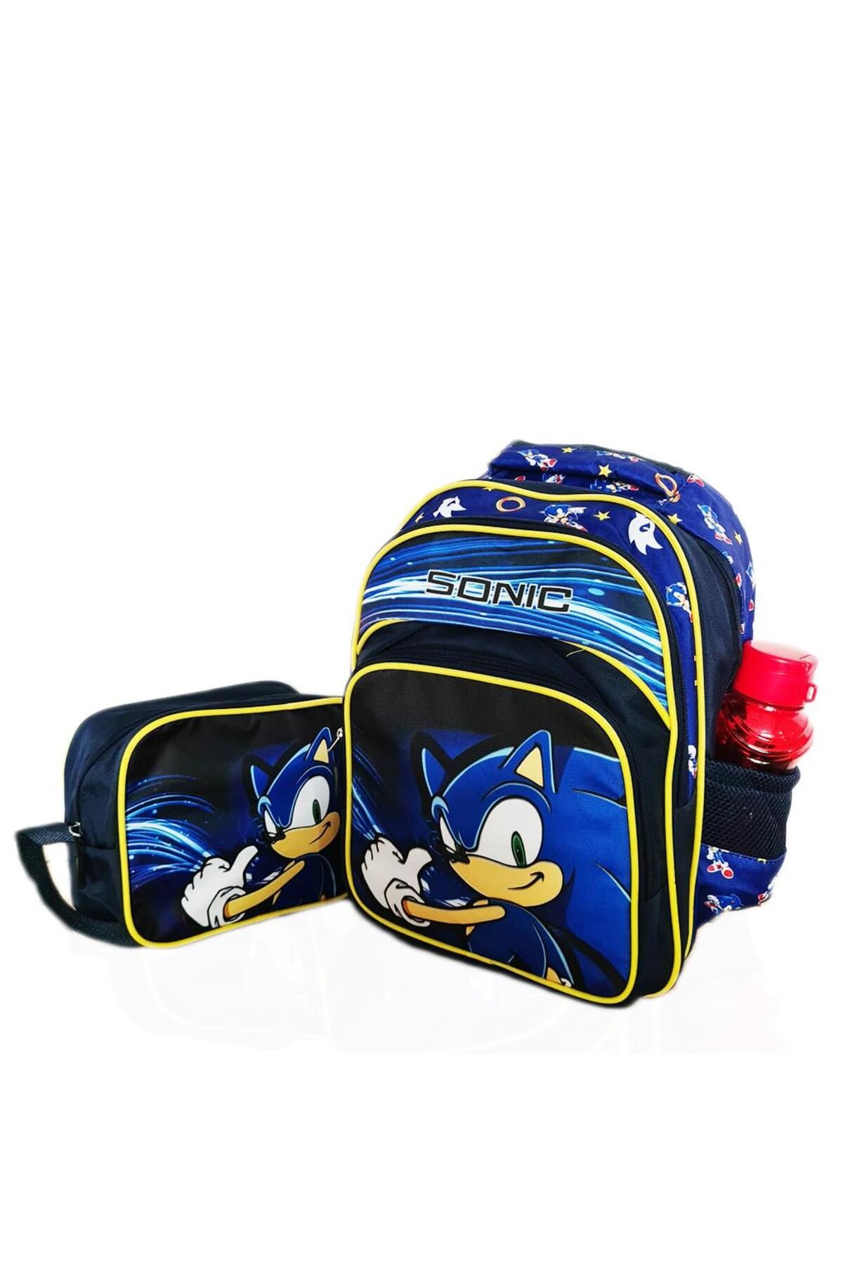 Mashotrend Tamam Sonic Sırt Çantası + Beslenme - Sonic İlkokul Çantası - Erkek Çocuk Çanta Sonic Okul Çantası