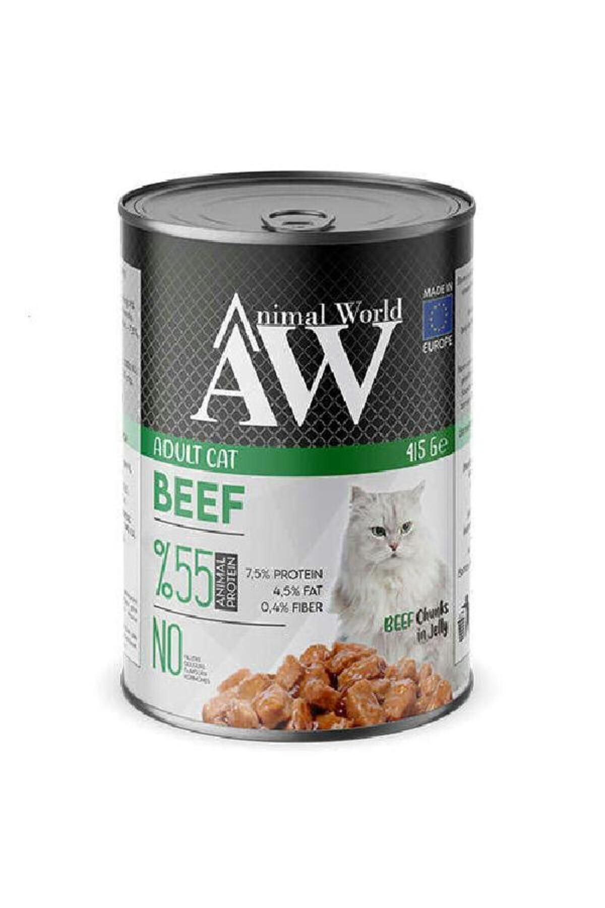 Animal World Chucks in Jelly Beef Biftek Etli Kedi Yaş Maması 415 Gr