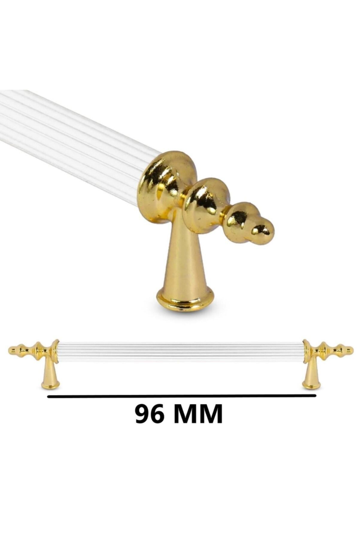Nobel Ovacık Altın Beyaz 96 Mm Dolap Çekmece Mobilya Kulp-nbovaalbe96mm
