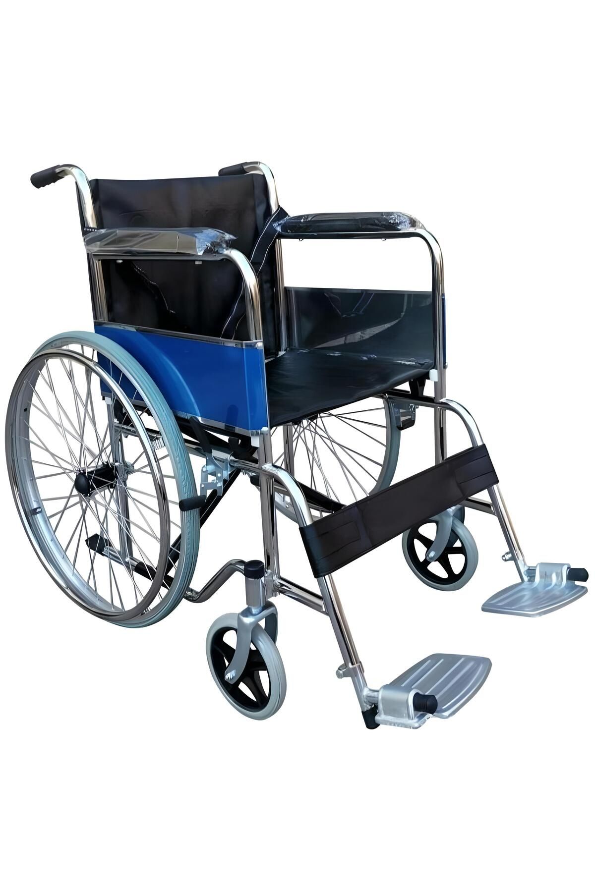 FUHASSAN FH01 Manuel Tekerlekli Sandalye Deri Kılıf ve Krom Ayaklık