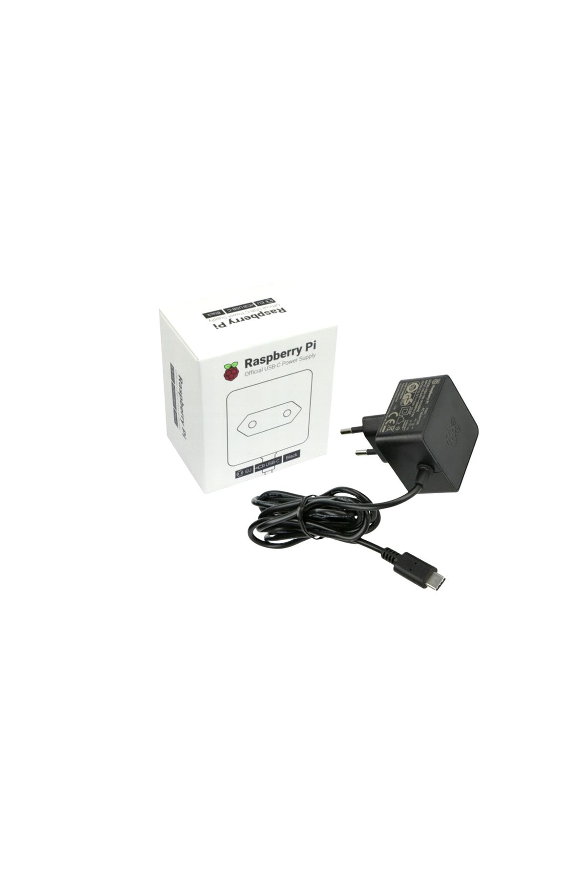 Raspberry Pi 4 Model B güç kaynağı adaptör, USB-C, 5.1V, 3A, Black SC0218 Pi Accessory