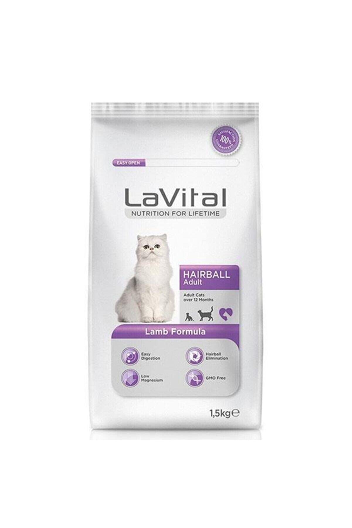 La Vital 1.5 Kg Lavital Hairball Adult Yetişkin Kedi Maması Kuzu Etli