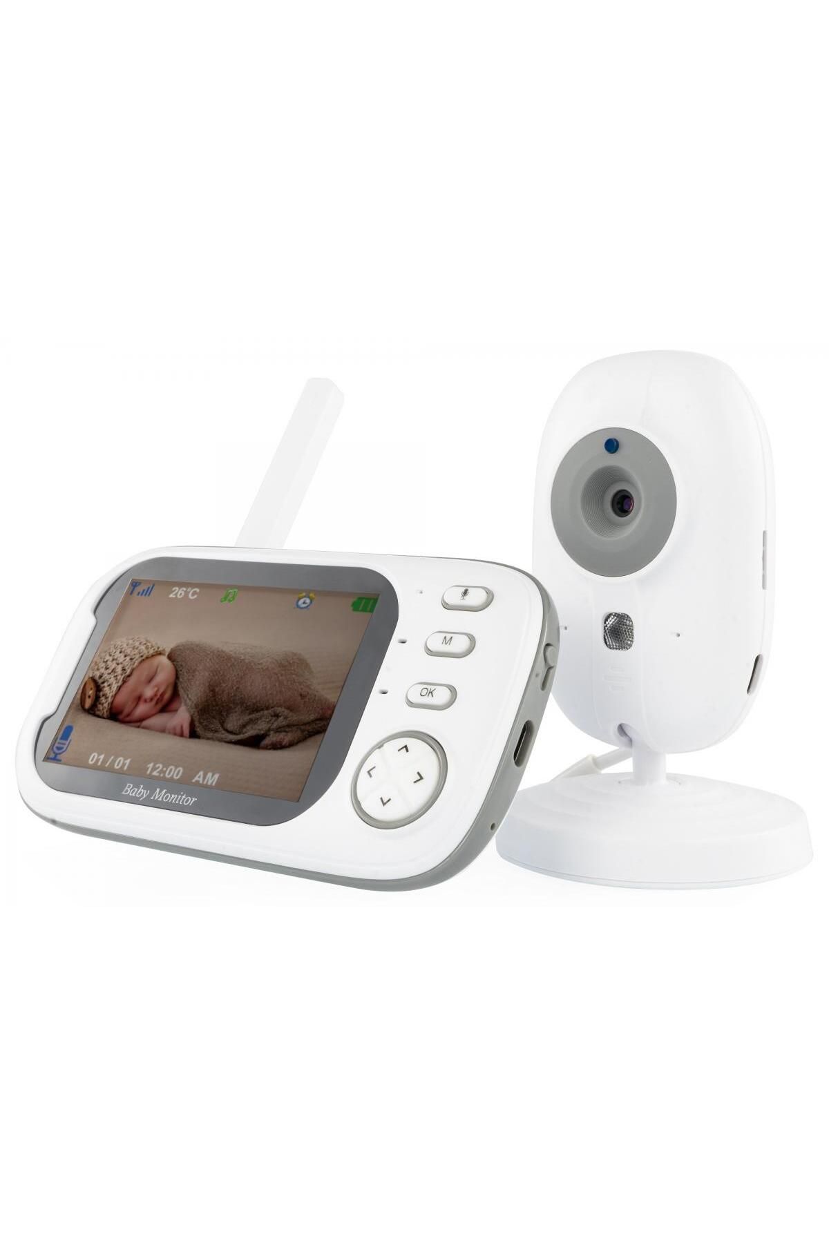 Fillikutum Lcd Ekranlı Gece Görüşlü Bebek Monitörü Bebek İzleme Kamerası Oda Sıcaklığı Kontrollü 8 Ninnili