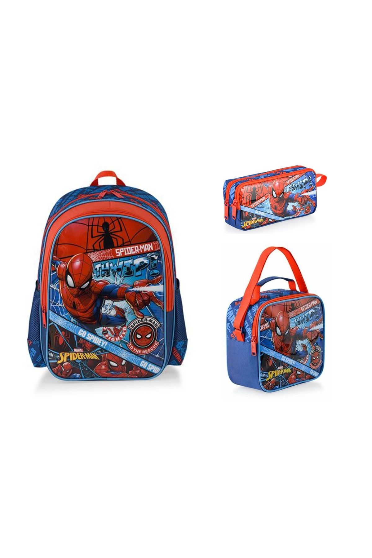 Spiderman Lisanslı İlkokul 3 lü Çanta Seti Hawk Go Spidey W2