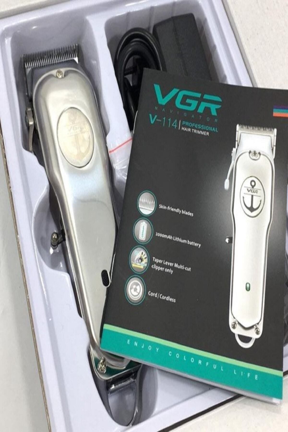 VGR V114 Tıraş Makinesi Profesyonel Saç Sakal Tıraş Makinesi Çelik Gövde