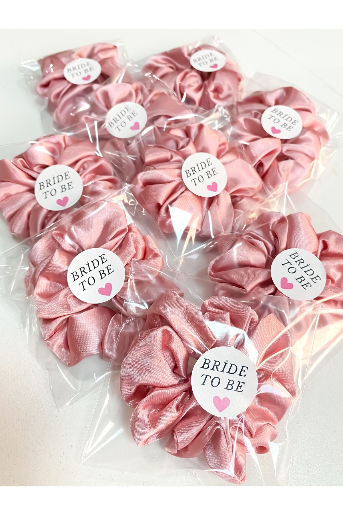 CSR Collection 10'lu Paketli Renkli Hediye ' Bride to be' etiketli Simit Saç Tokası