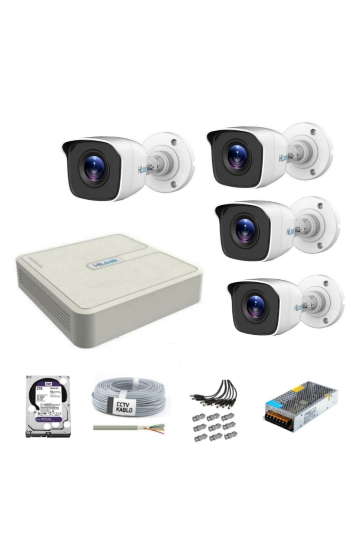 Hikvision Hilook Güvenlik Kamera Seti 4 Kameralı 1tb Kayıt Kapasiteli