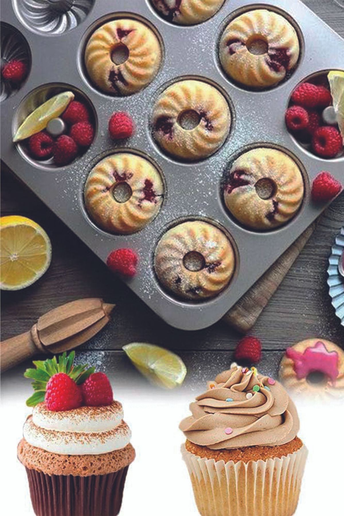 Beatitude Yanmaz Yapışmaz Muffin Kalıbı Cupcake Mini Kek Browni Kekstra Pişirme Fırın Kalıp 12li