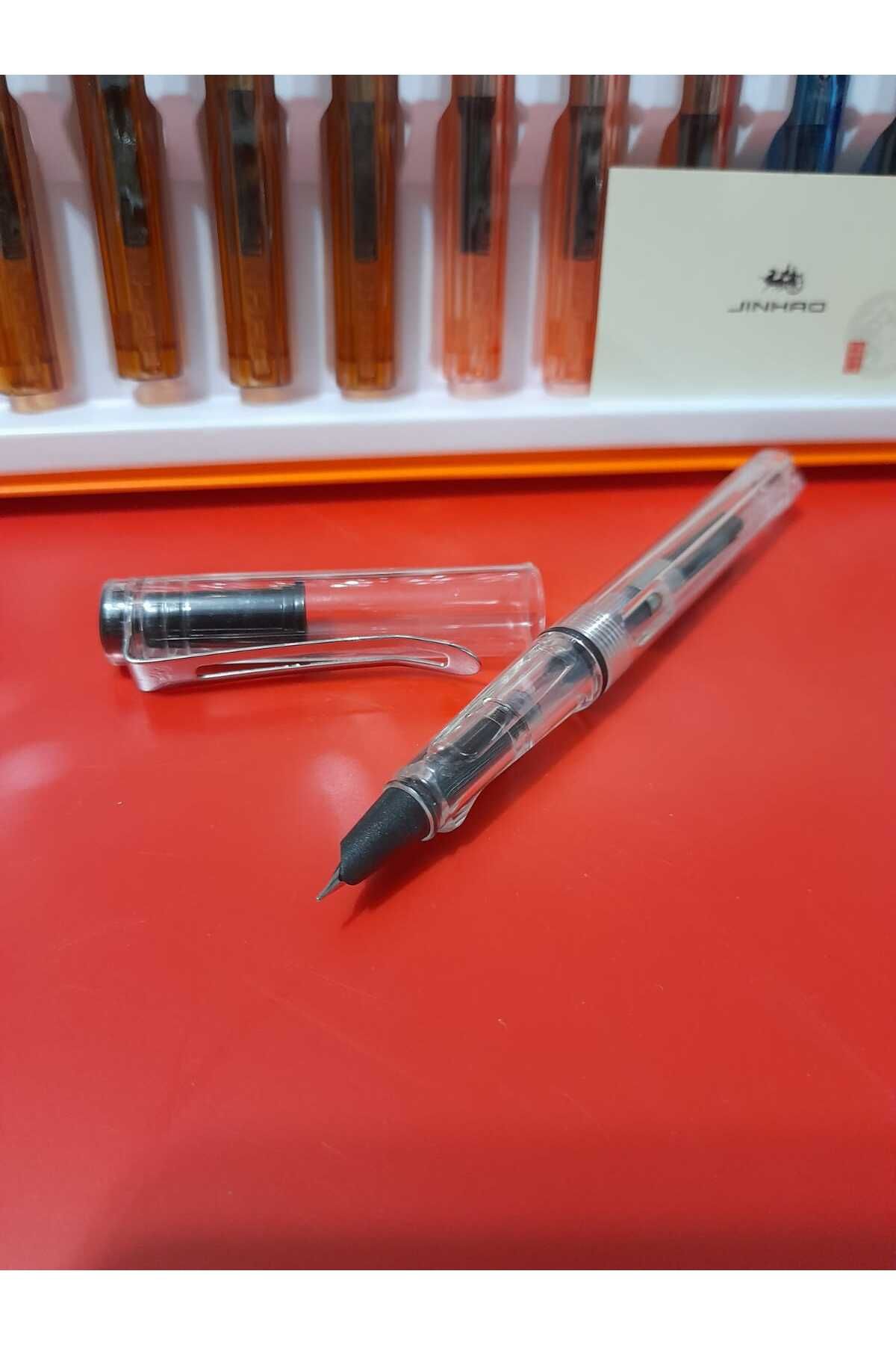 jinhao dolma kalem 0,38mm extra ince uç şeffaf gövde RENKSİZ,mürekkep ve kartuşla kullanılabilir