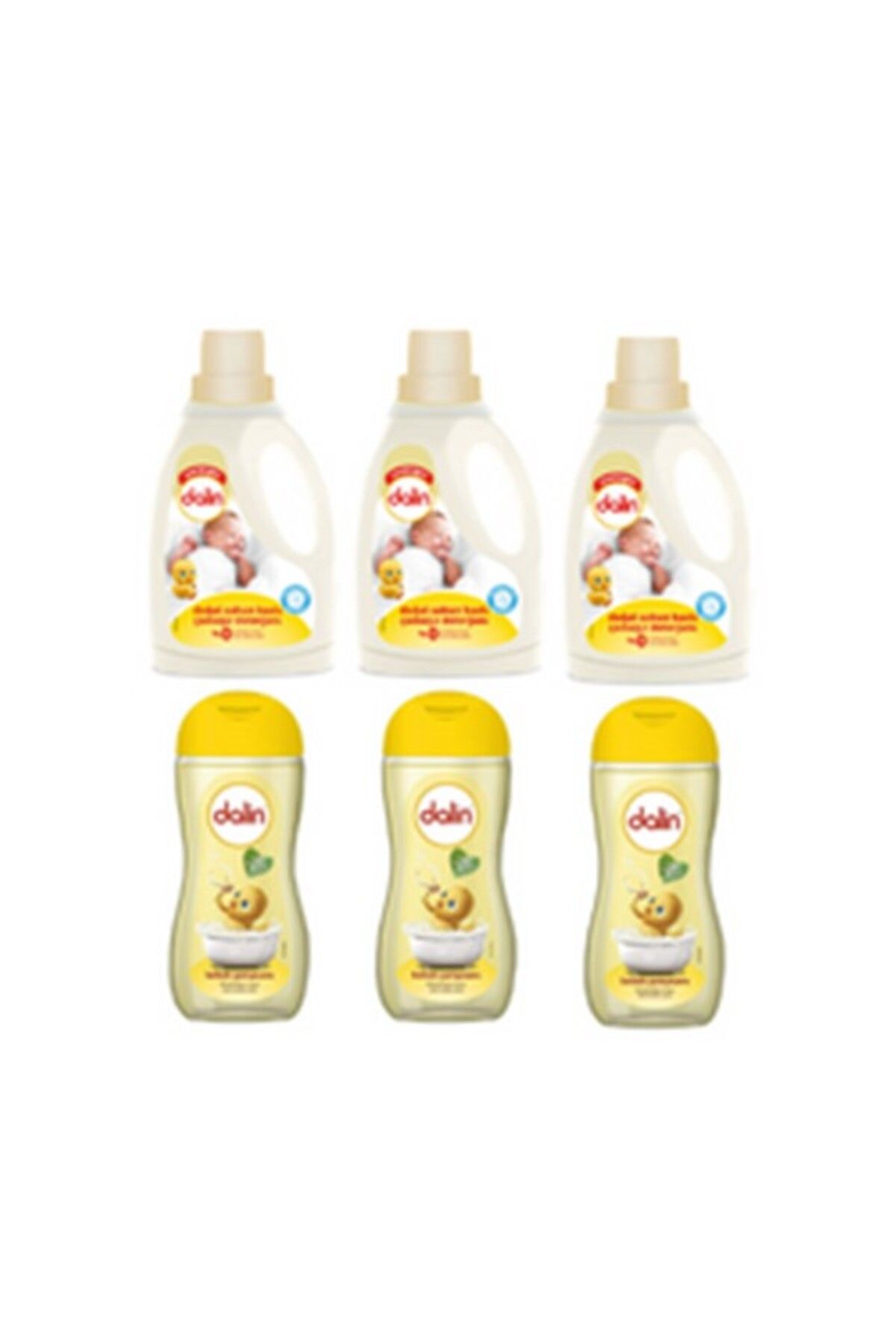 Dalin Doğal Sabun Sıvı Bebek Çamaşır Deterjanı 1500 ml 3 Adet + Bebek Şampuanı Klasik 200 ml 3 Adet