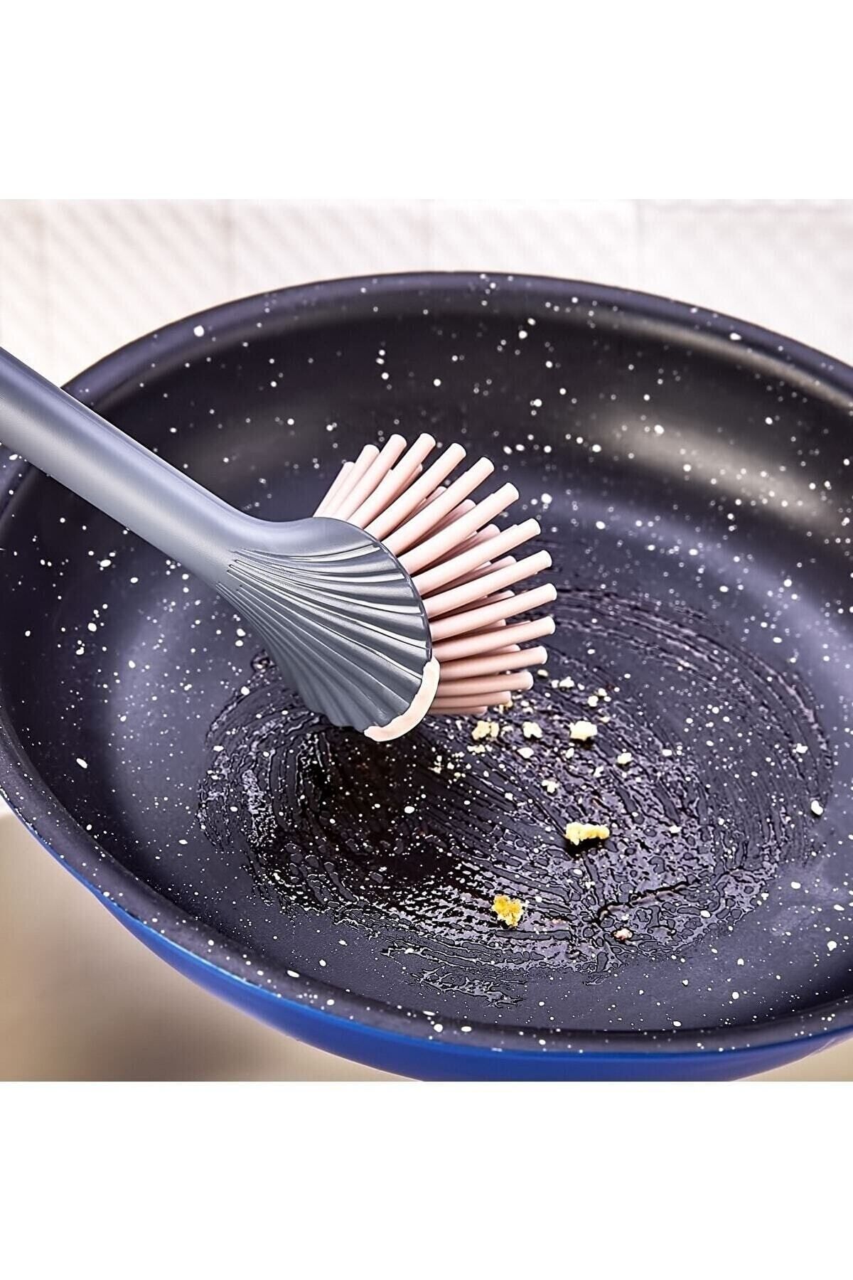 Gondol Şirin Silikon Başlıklı Bulaşık Yıkama Ve Lavabo Temizleme Mutfak Tezgah Fırçası