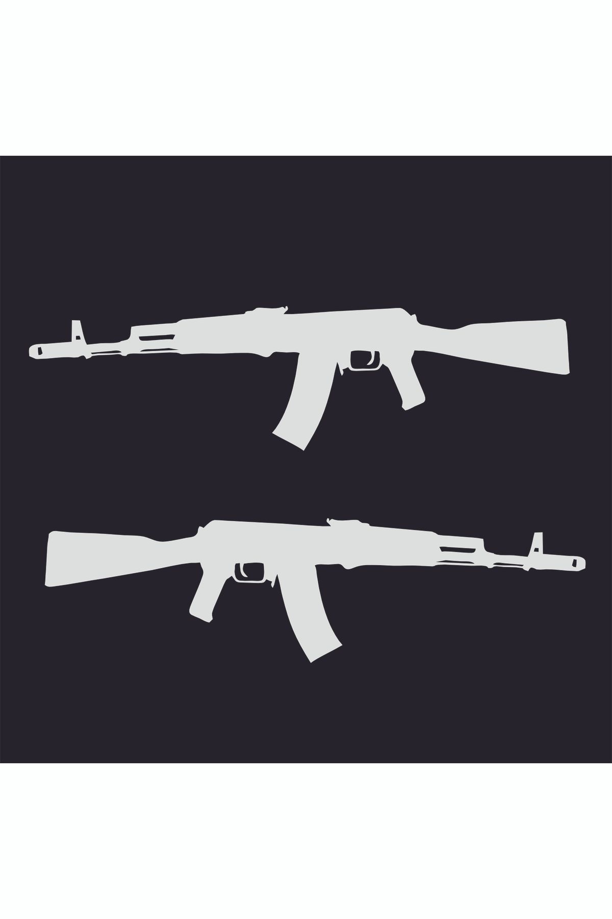 S&S HEDİYELİK EŞYA ak47 Kalashnikov Pubg 15x5 cm 2 adet Araba Araç Oto Motor Sticker Etiket Folyo