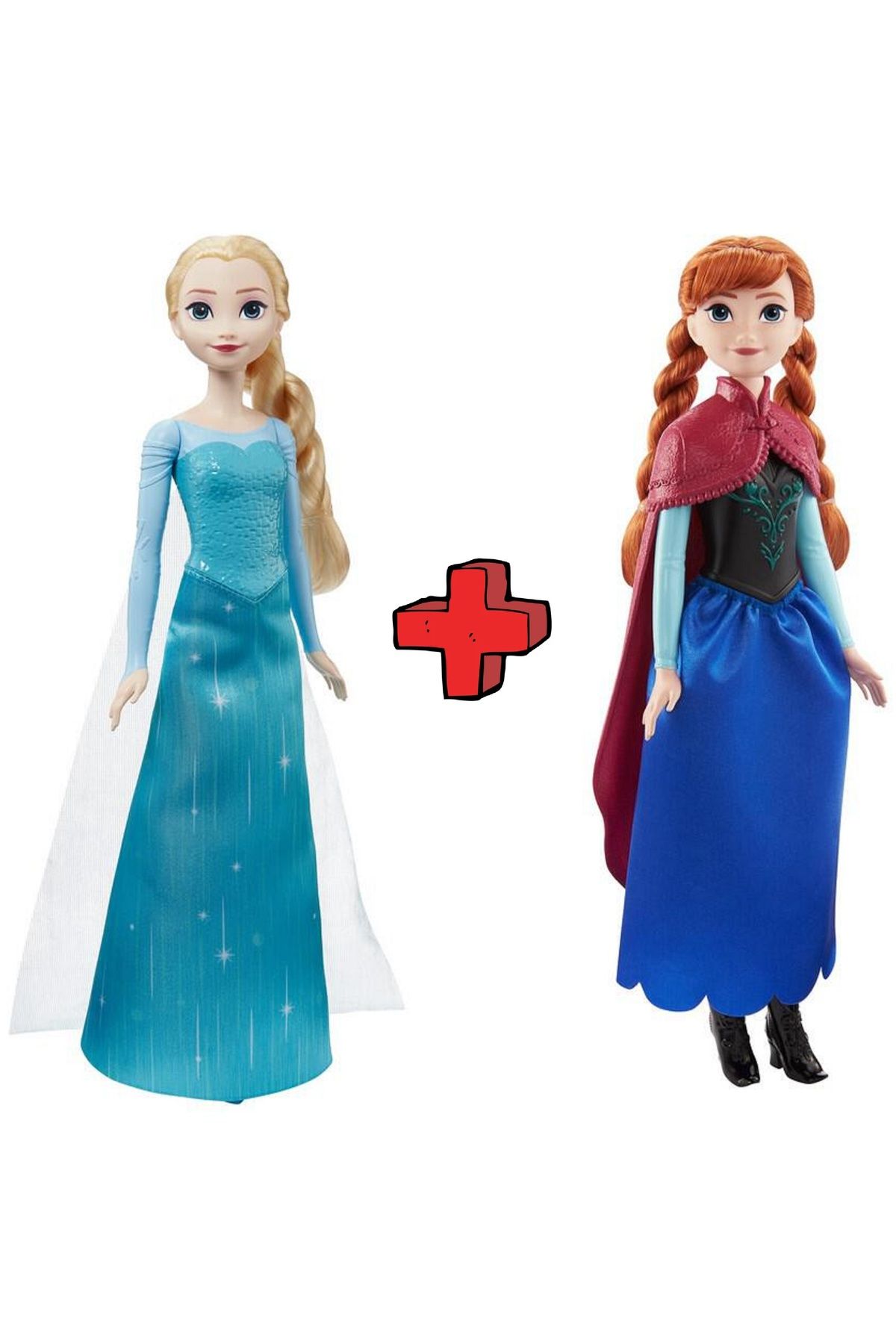 Frozen 2'li Set Elsa ve Anna Oyuncak Bebek Disney Frozen Karakteri Karlar Ülkesi Kraliçesi Prensesi Seti 30