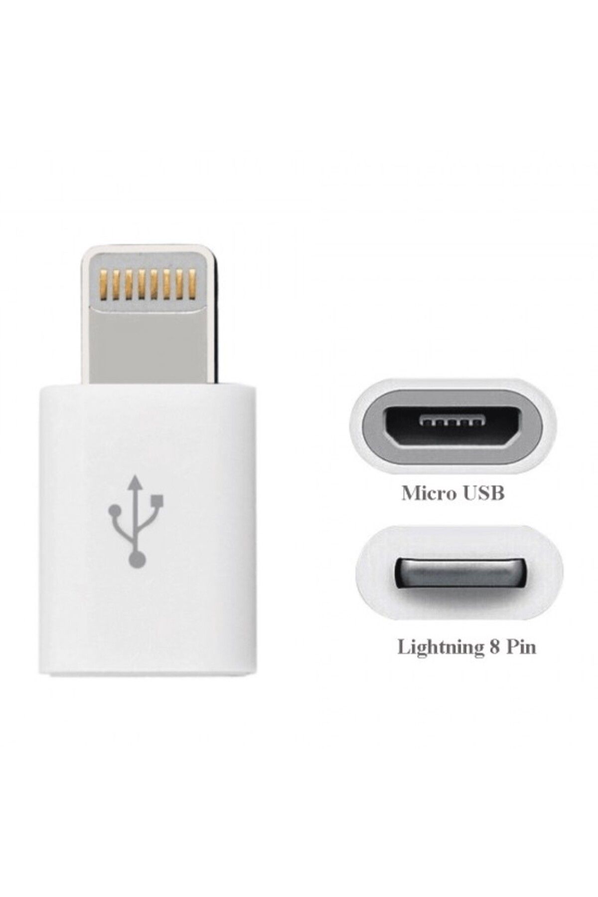 Maviaybilisim For iPhone Lightning 8 Pin için Micro USB Dönüştürücü Data/Şarj Adaptörü