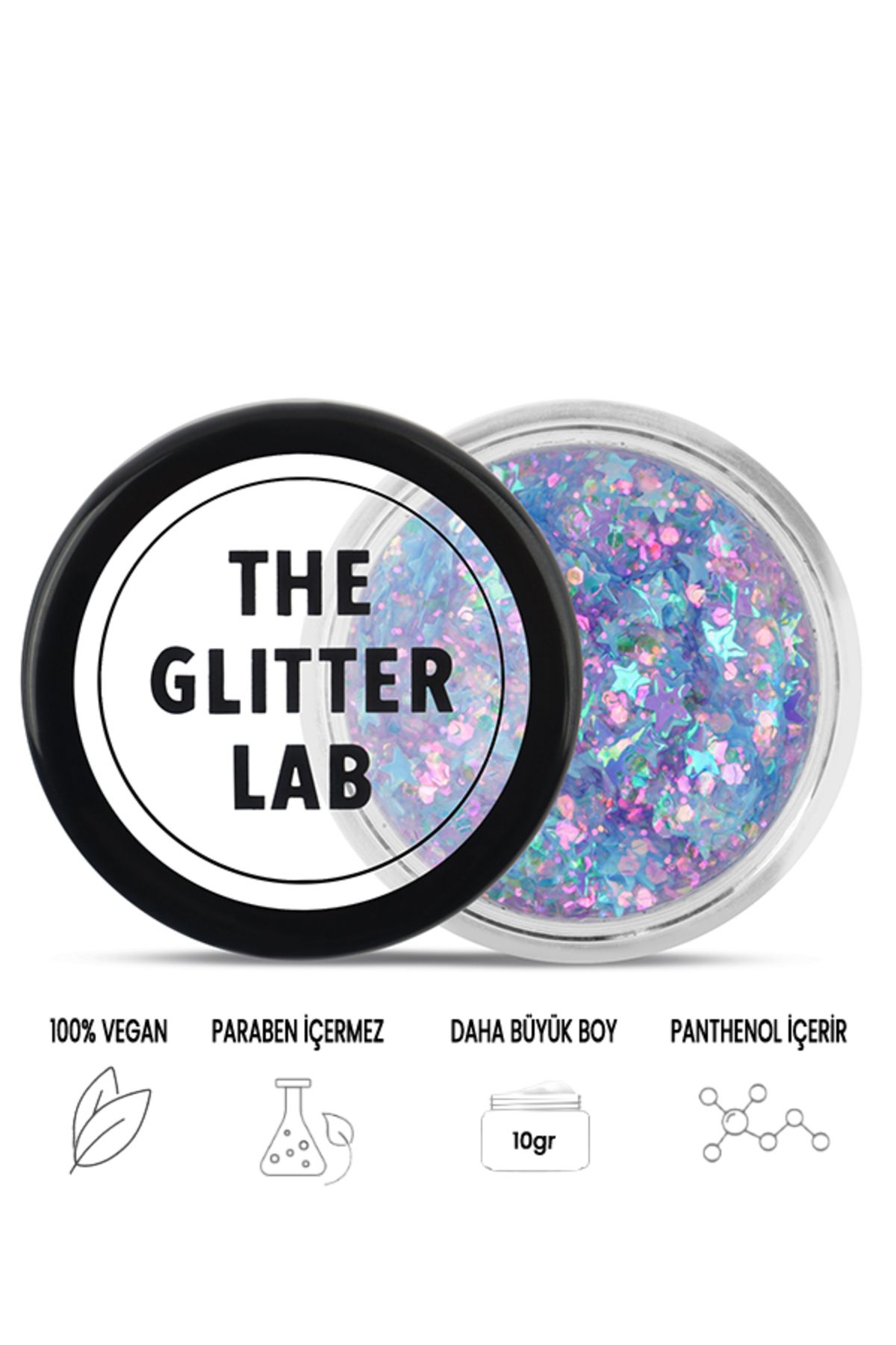 The Glitter Lab Jel Formlu Parlak Glitter - Blue Stars