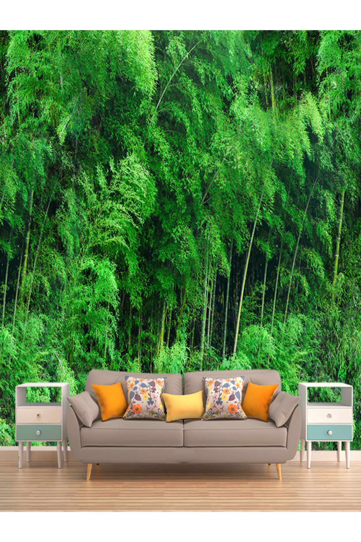 dreamwall Yeşil Orman Desenli Silinebilir Sağlık Dostu Tekstil Duvar Kağıdı