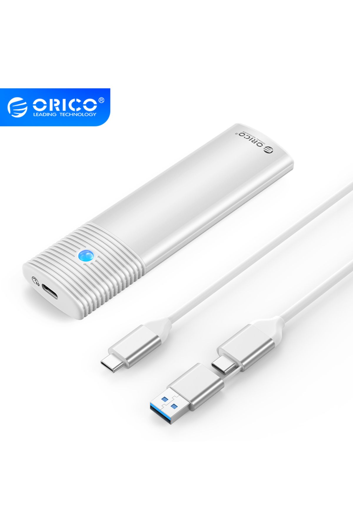 Orico USB3.2 Gen2 10Gbps 4TB M.2 NVME NGFF SSD Harddisk Kutusu, SATA PCIe M-Key B+M Key, Beyaz uyumlu