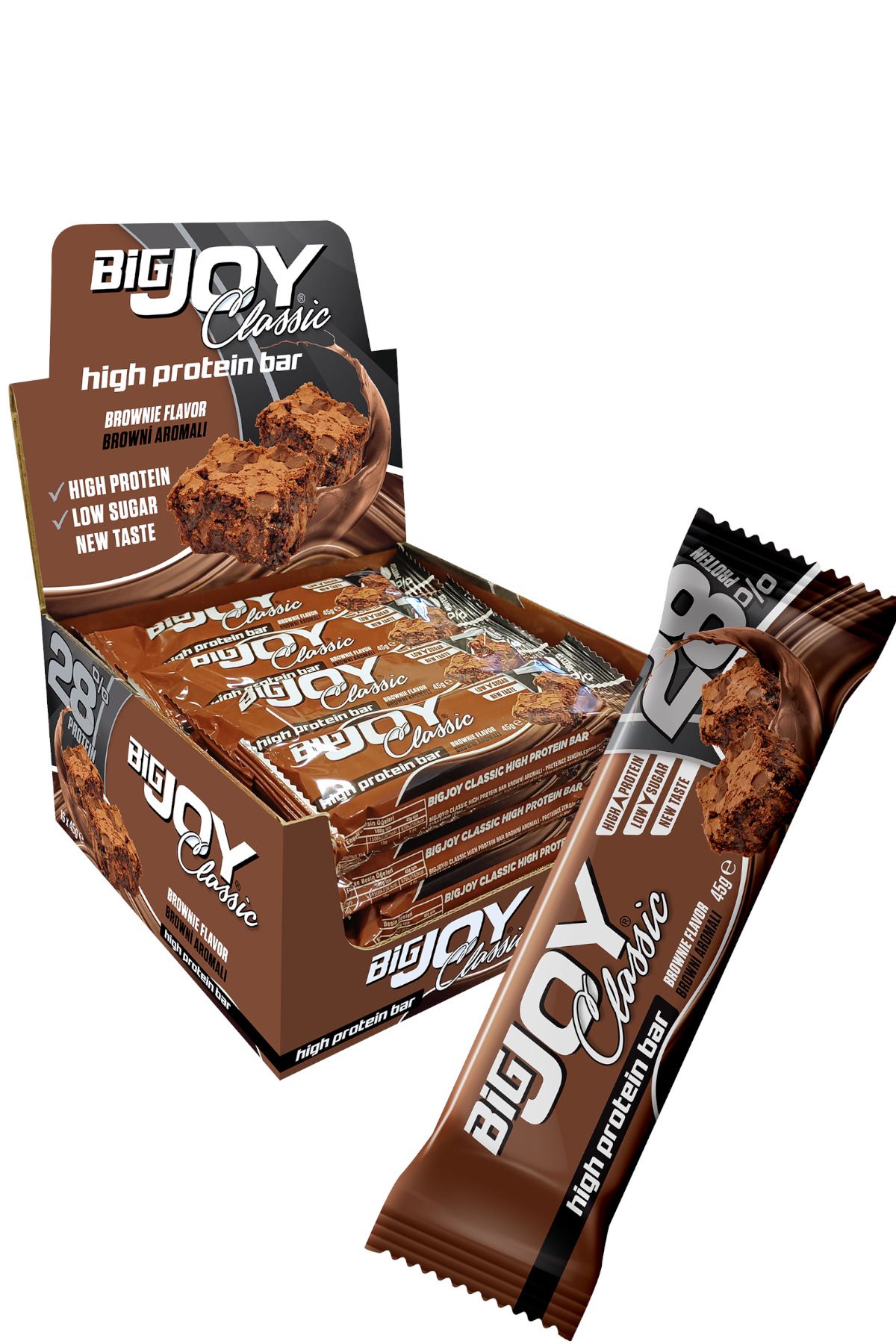 Bigjoy Sports CLASSIC HIGH PROTEİN BAR BROWNEİ 45g×16 adet