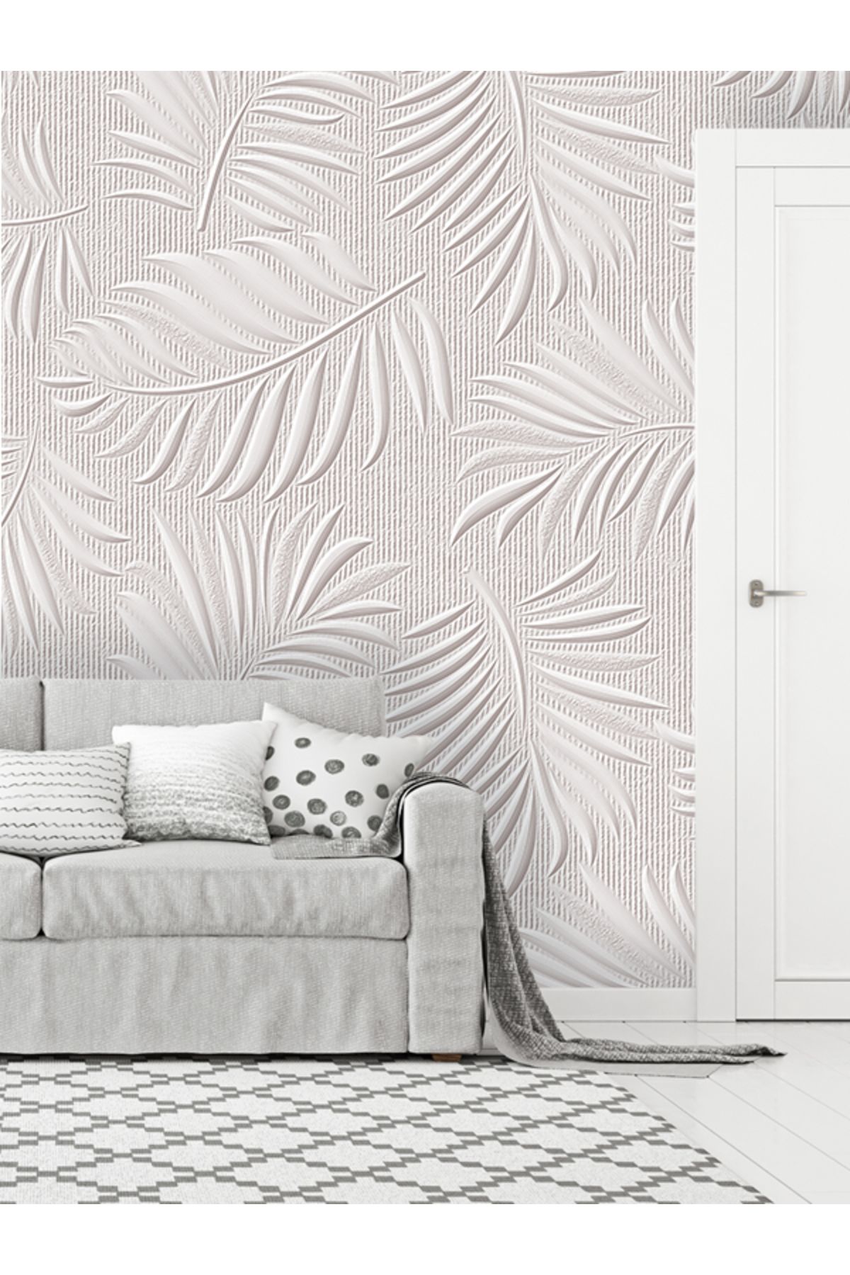dreamwall 3Boyutlu Yapraklar Desenli Silinebilir Sağlıklı Tekstil Duvar Kağıdı