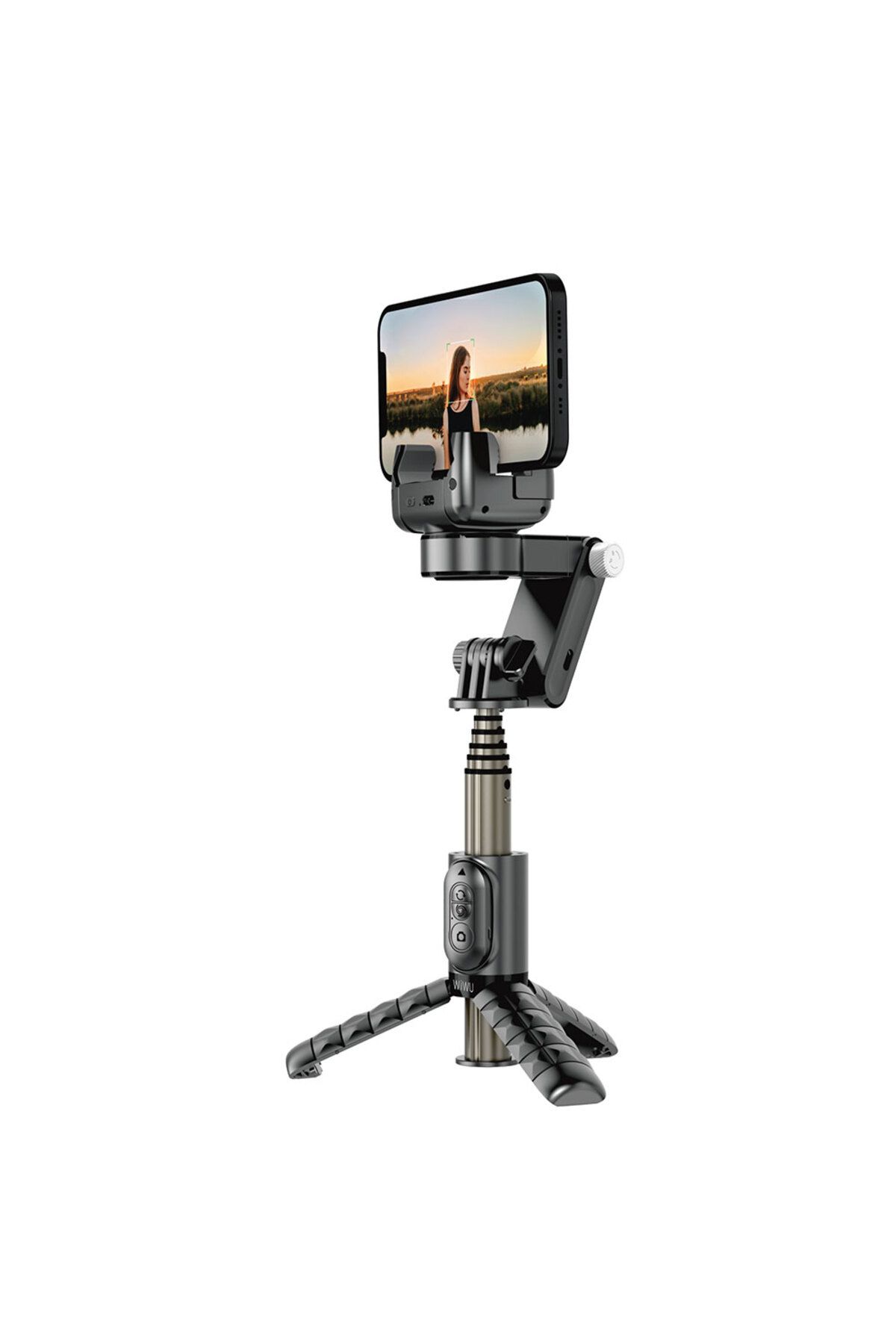 WIWU Gimbal Sabitleyici Wiwu Wi-SE006 Çok Fonksiyonlu Işıklı Tripod Selfie Çubuğu Max 770mm