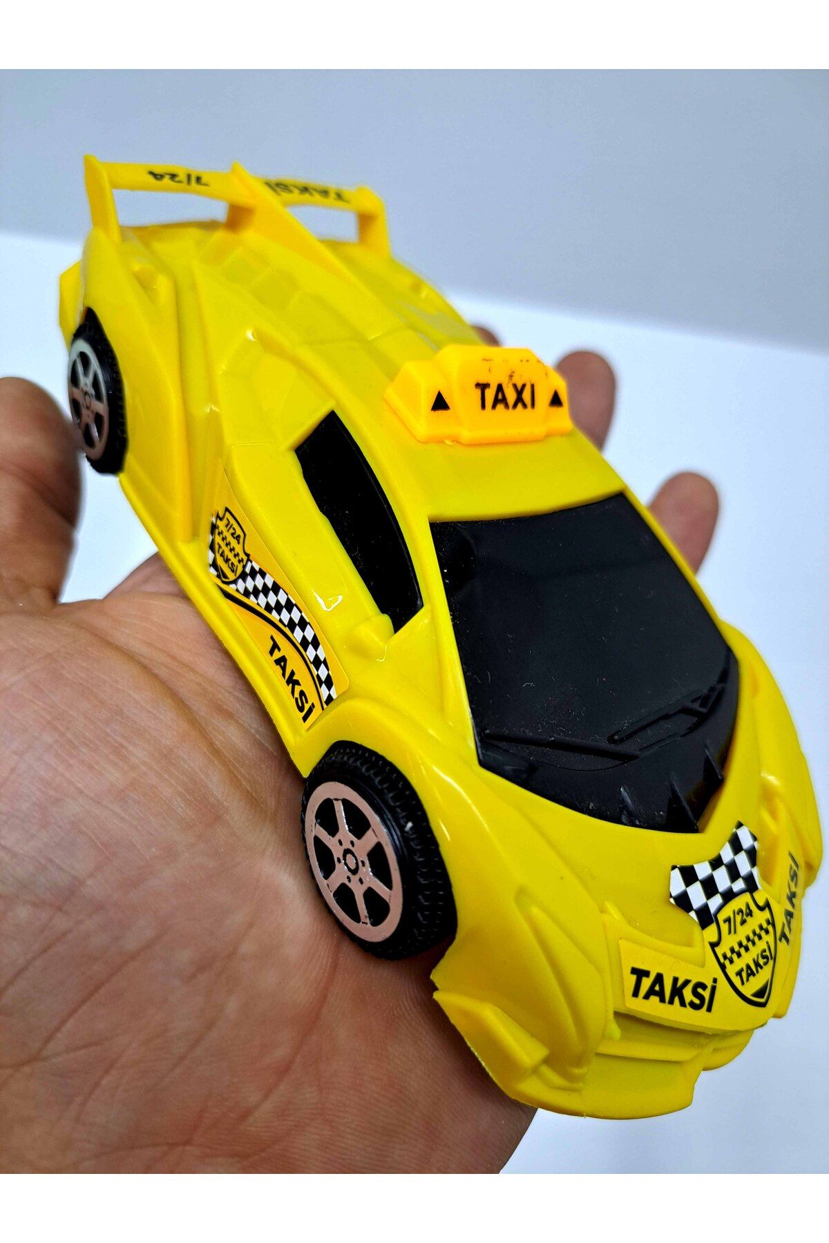 ALYTOYS Yarış arabası sürtmeli Taksi 7,5x17cm lamborghini model rüzgarlıklı tekerler alaşım spor araba