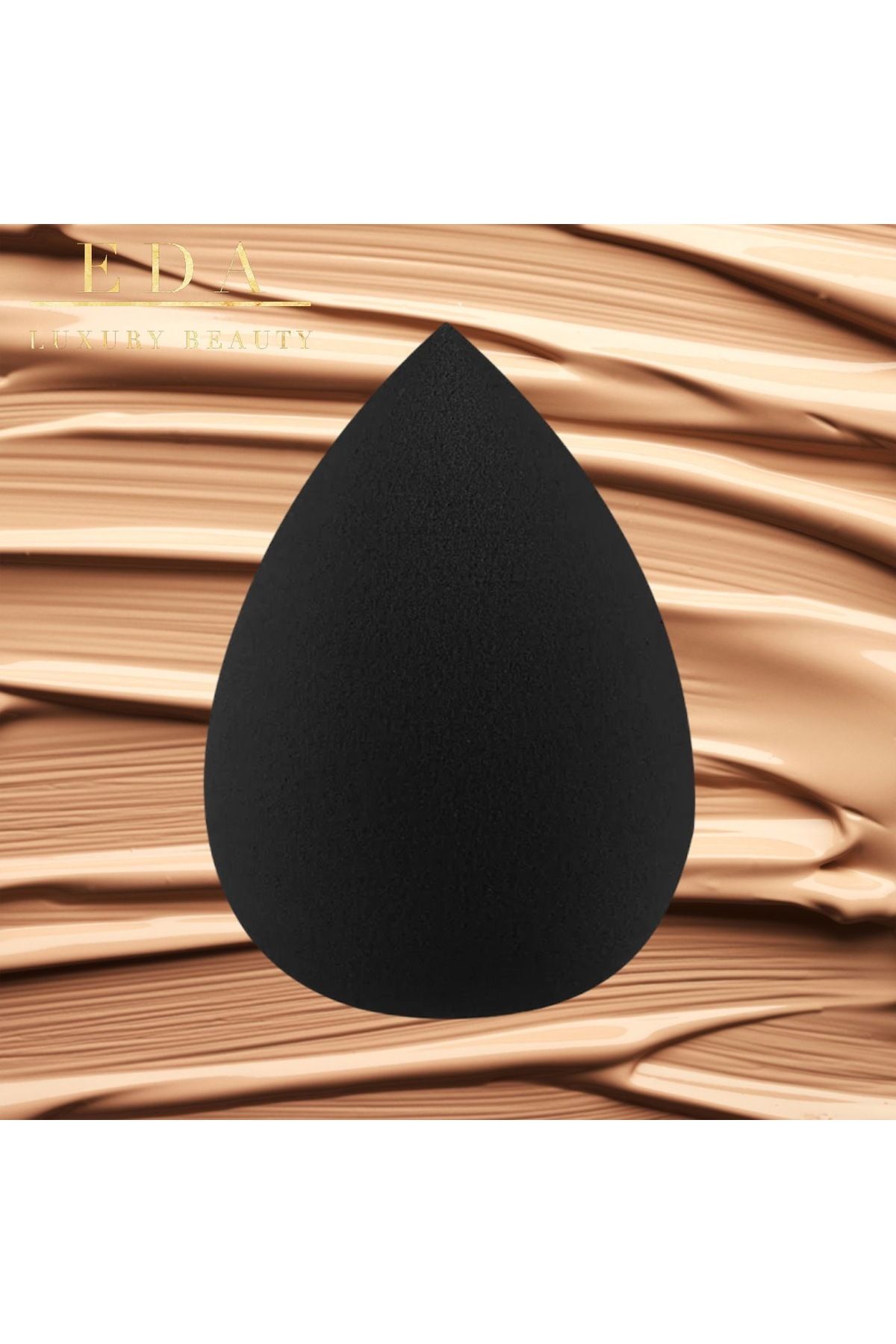 EDA LUXURY BEAUTY Siyah Makyaj Süngeri 100% Non Latex Blender Kontür Kapatıcı Ultra Soft Black Beauty Blender Sponge