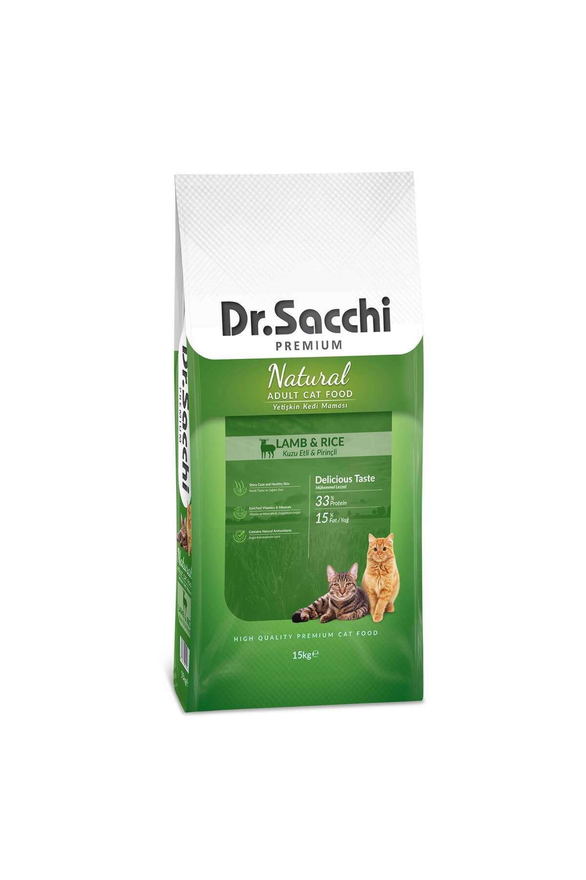 Dr. Sacchi Premium Natural Lamb&rice Yetişkin Kedi Maması 15 Kg