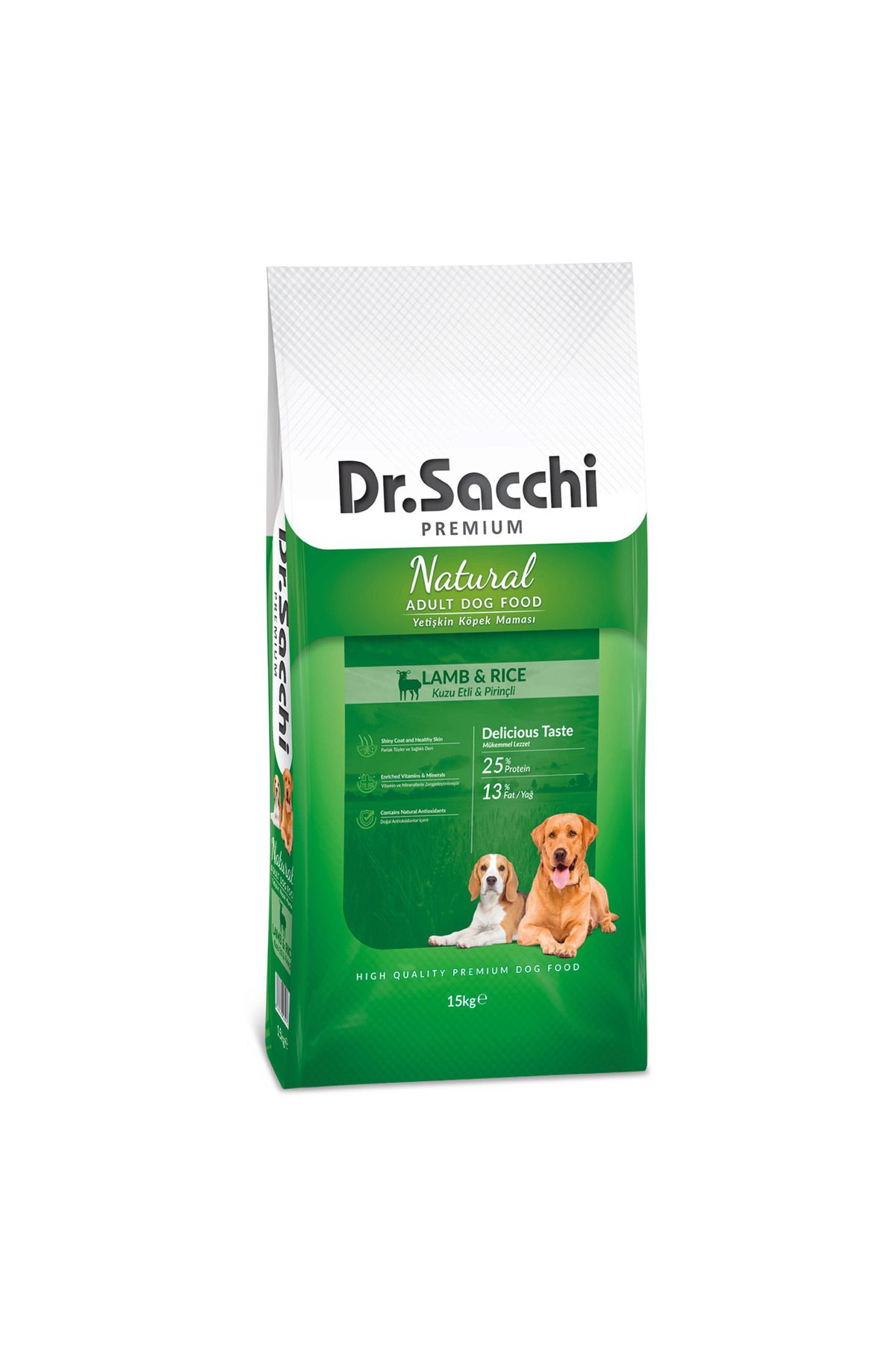 Dr. Sacchi Kuzu Etli Ve Pirinçli Yetişkin Köpek Maması 15 kg
